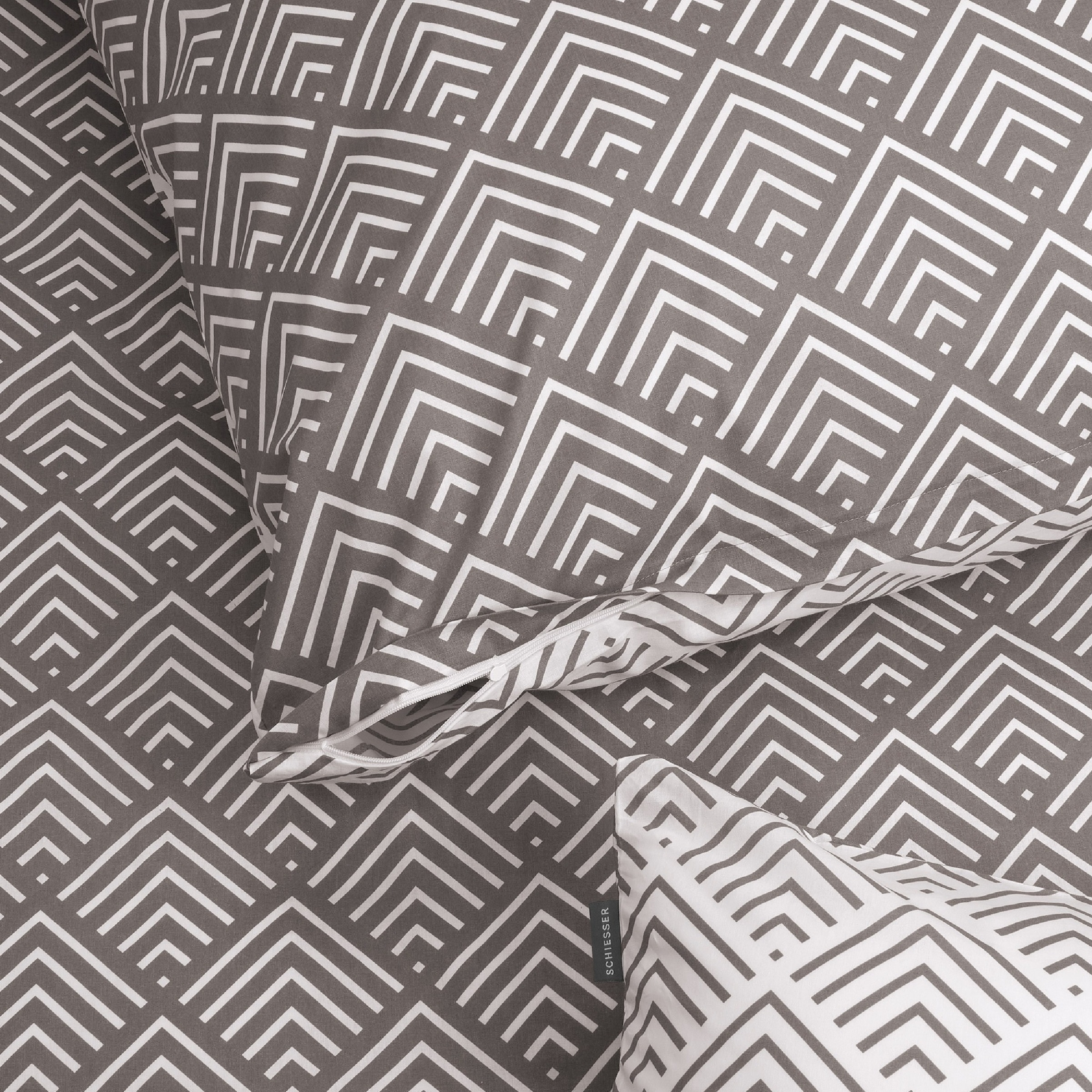 Schiesser Bettwäsche »Mabel aus weicher Baumwolle mit abstraktem Muster«, MADE IN GREEN by OEKO-TEX®