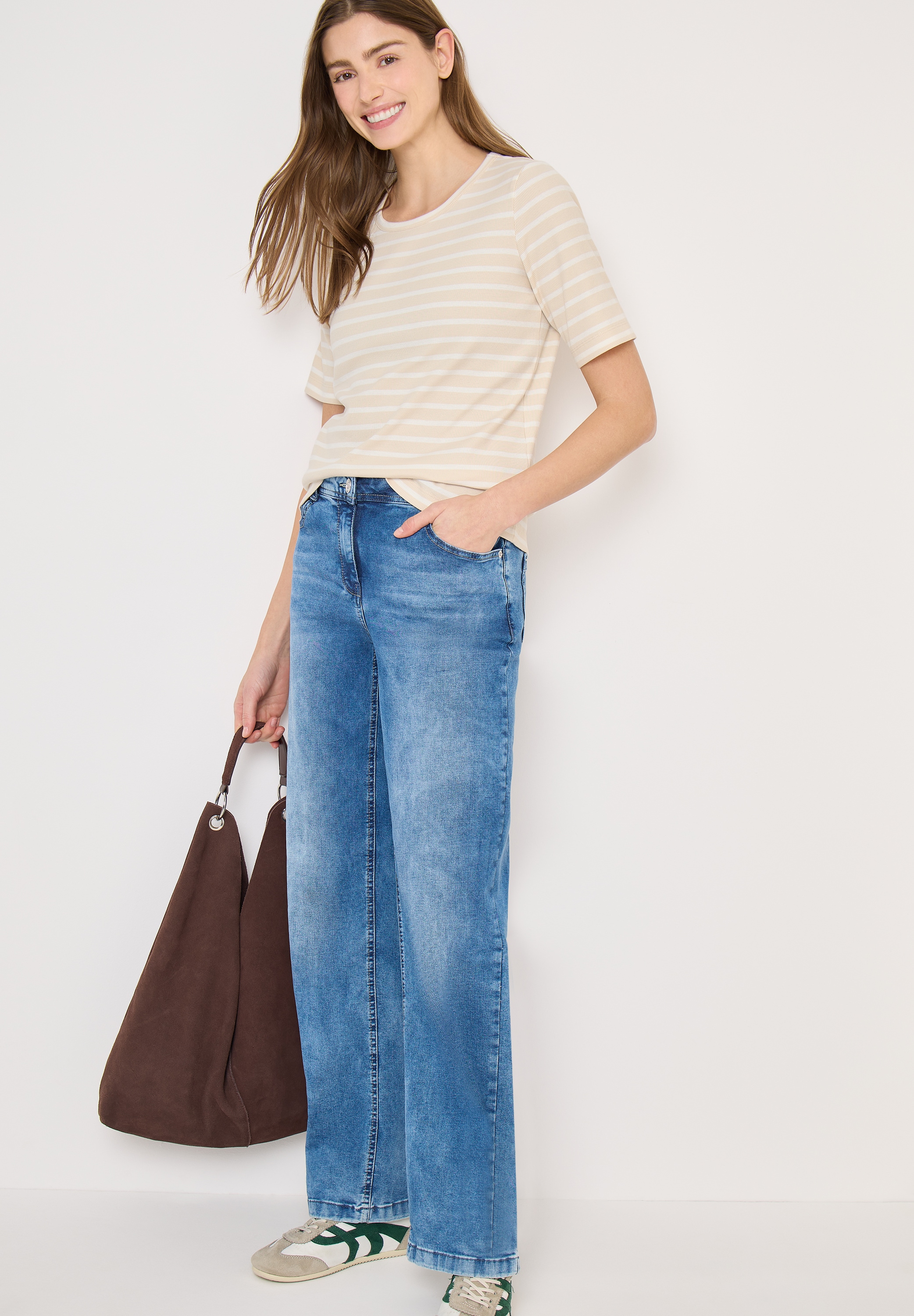 Cecil Rundhalsshirt in Streifen-Optik