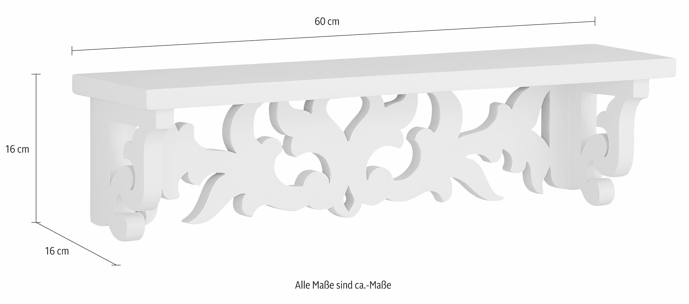 Home affaire Wandboard »Arabeske«, mit dekorativen Ausfräsungen, in unterschiedlichen Breiten erhältlich