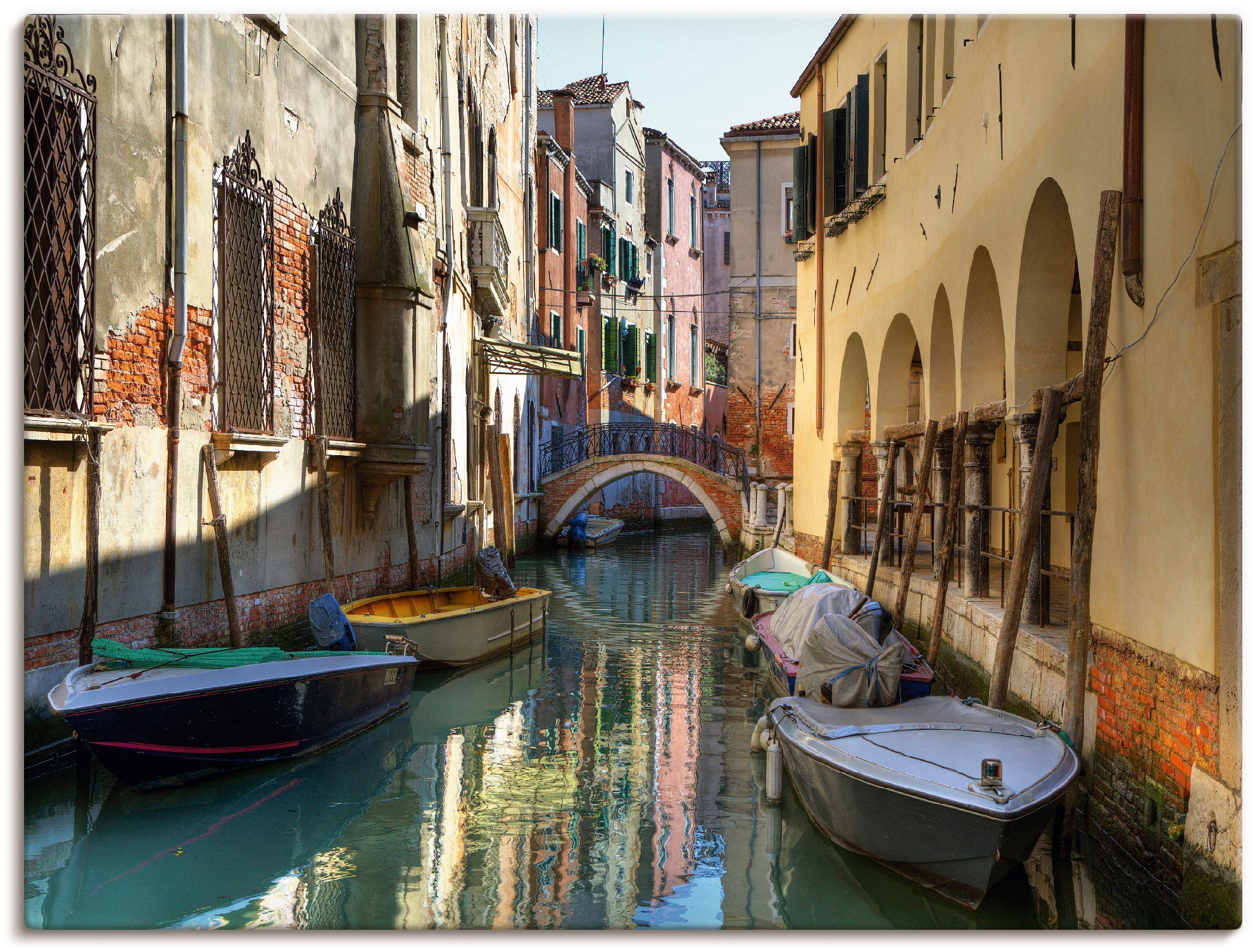 Artland Wandbild »Boote auf Kanal in als (1 Online OTTO St.), oder Größen in Venedig«, Leinwandbild, im Italien, versch. Alubild, Shop Wandaufkleber Poster
