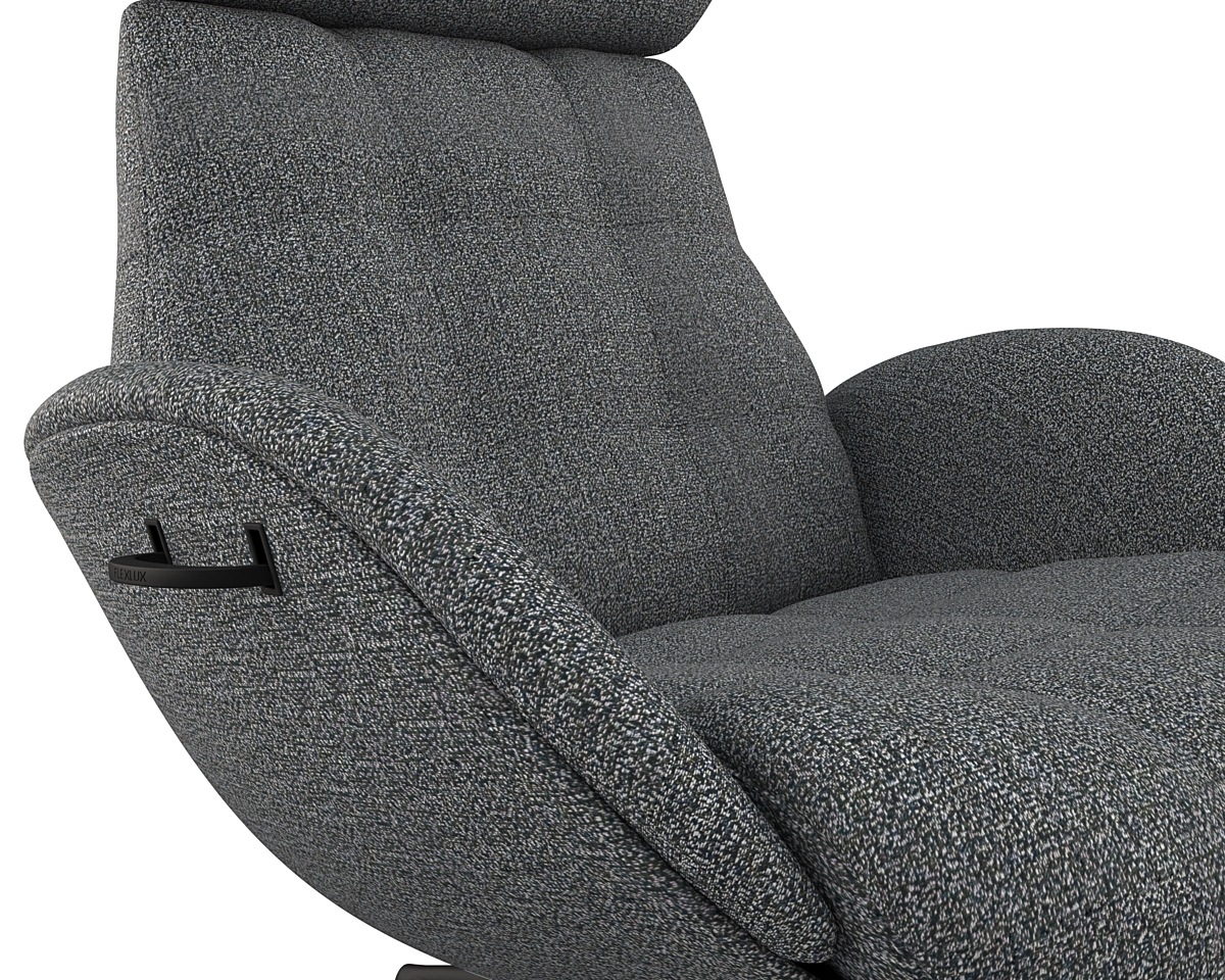 FLEXLUX Relaxsessel »Chester, Funktionssessel, Hoher Komfort, Scandi, Drehbar«, Premium Komfort, Rücken- und Kopfteilverstellung, Drehbar, Fuß Schwarz