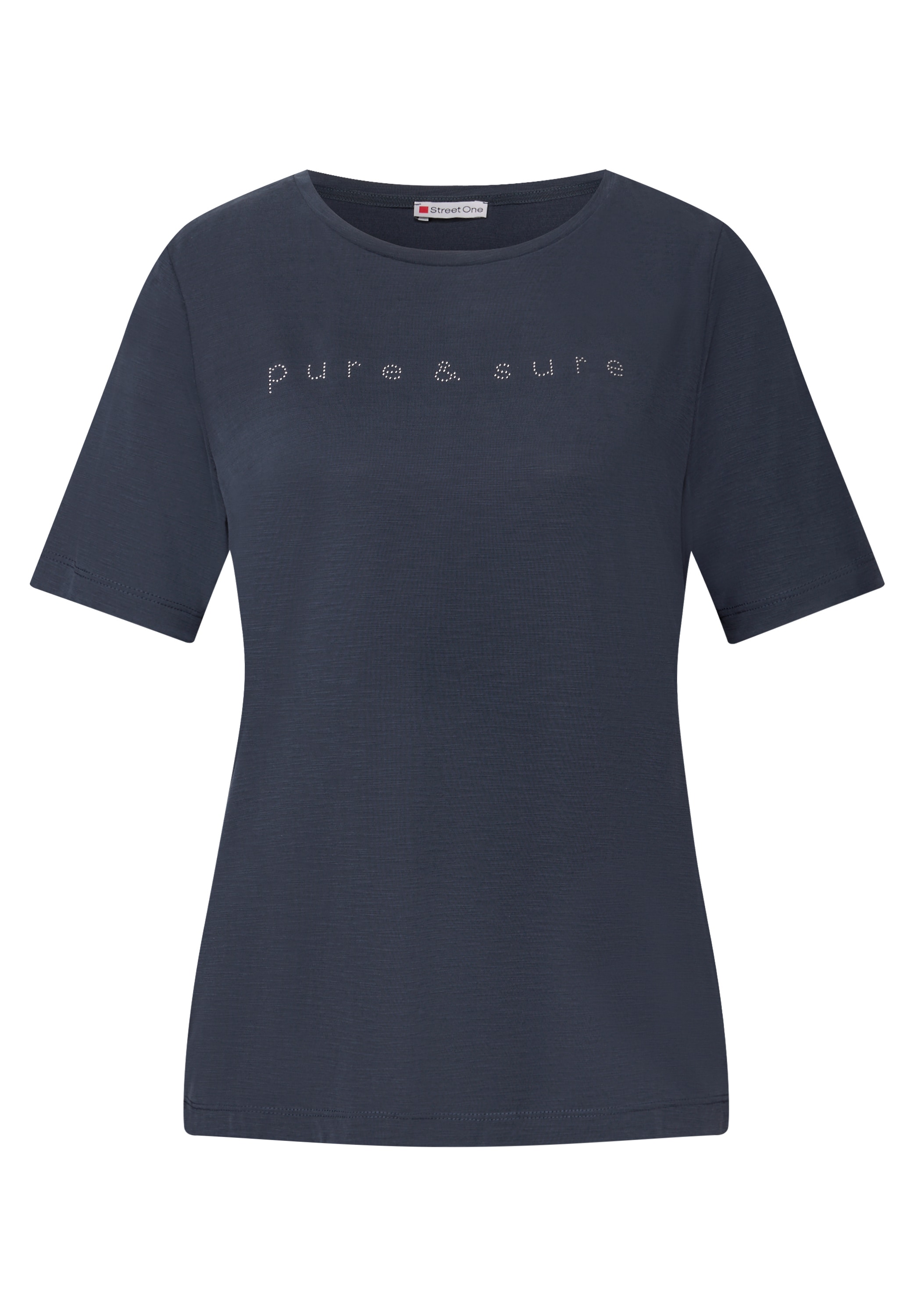 STREET ONE T-Shirt, mit Wording und Schmucksteinen