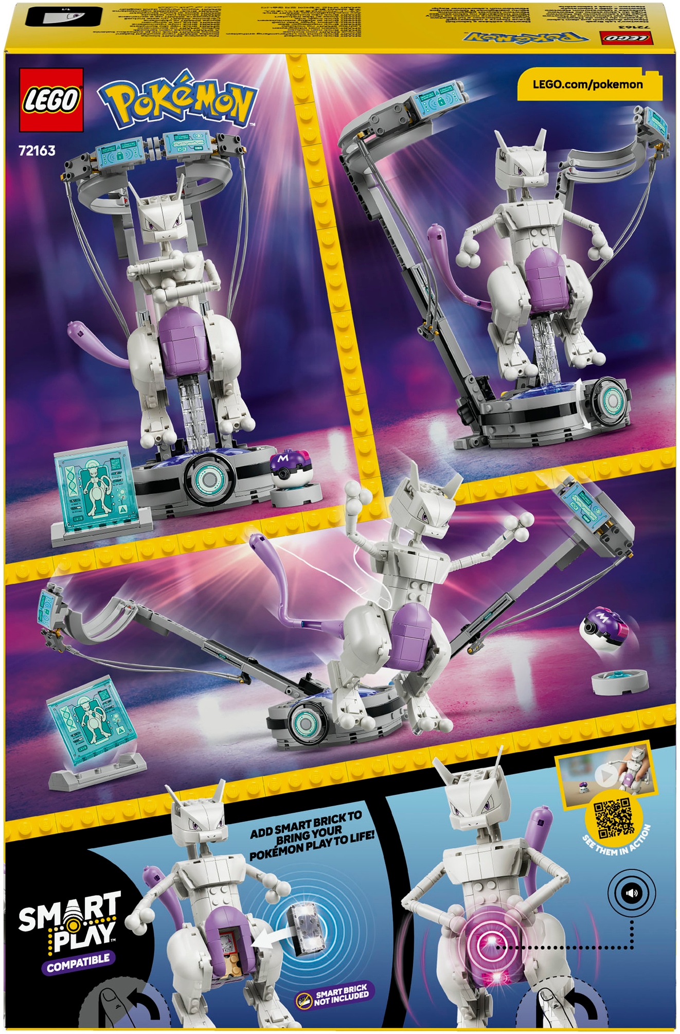 LEGO® Konstruktionsspielsteine »SMART Play: Mewtus Ausbruch aus dem Labor (72163), LEGO Pokémon« Mit SMART Brick kombatibel (nicht im Lieferumfang enthalten)
