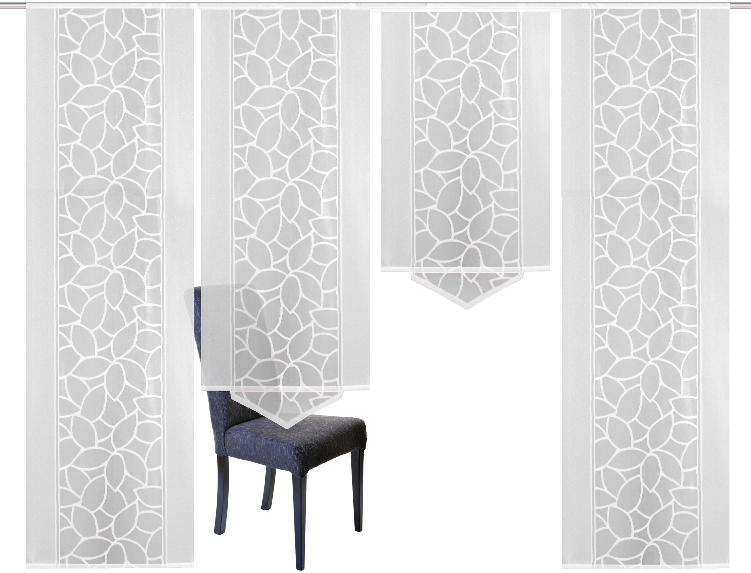 HOME WOHNIDEEN Schiebegardine »JENNA«, (4 St.), Schiebevorhang Jacquard Set