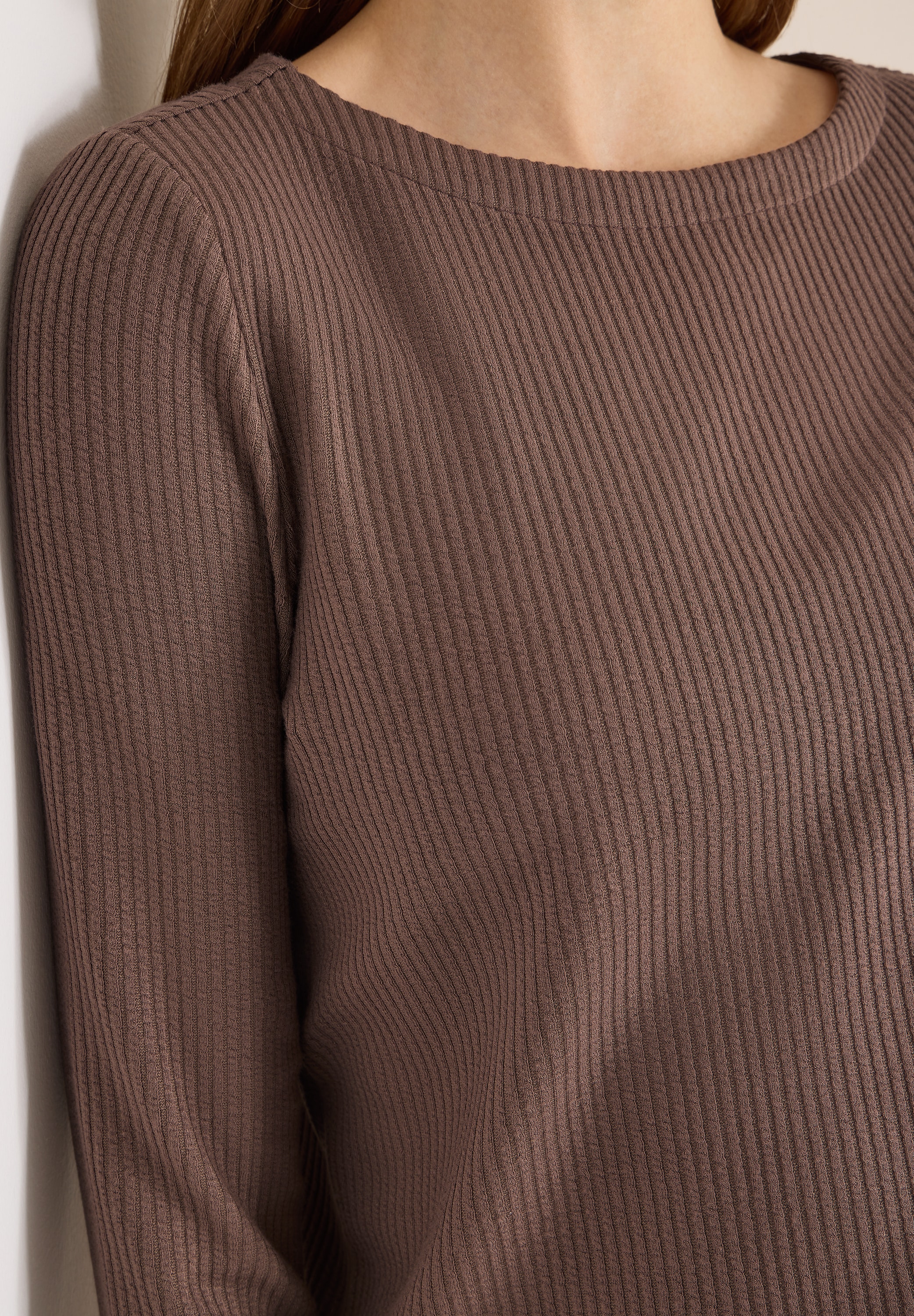 Cecil Langarmshirt mit vertikaler Struktur und Viskose