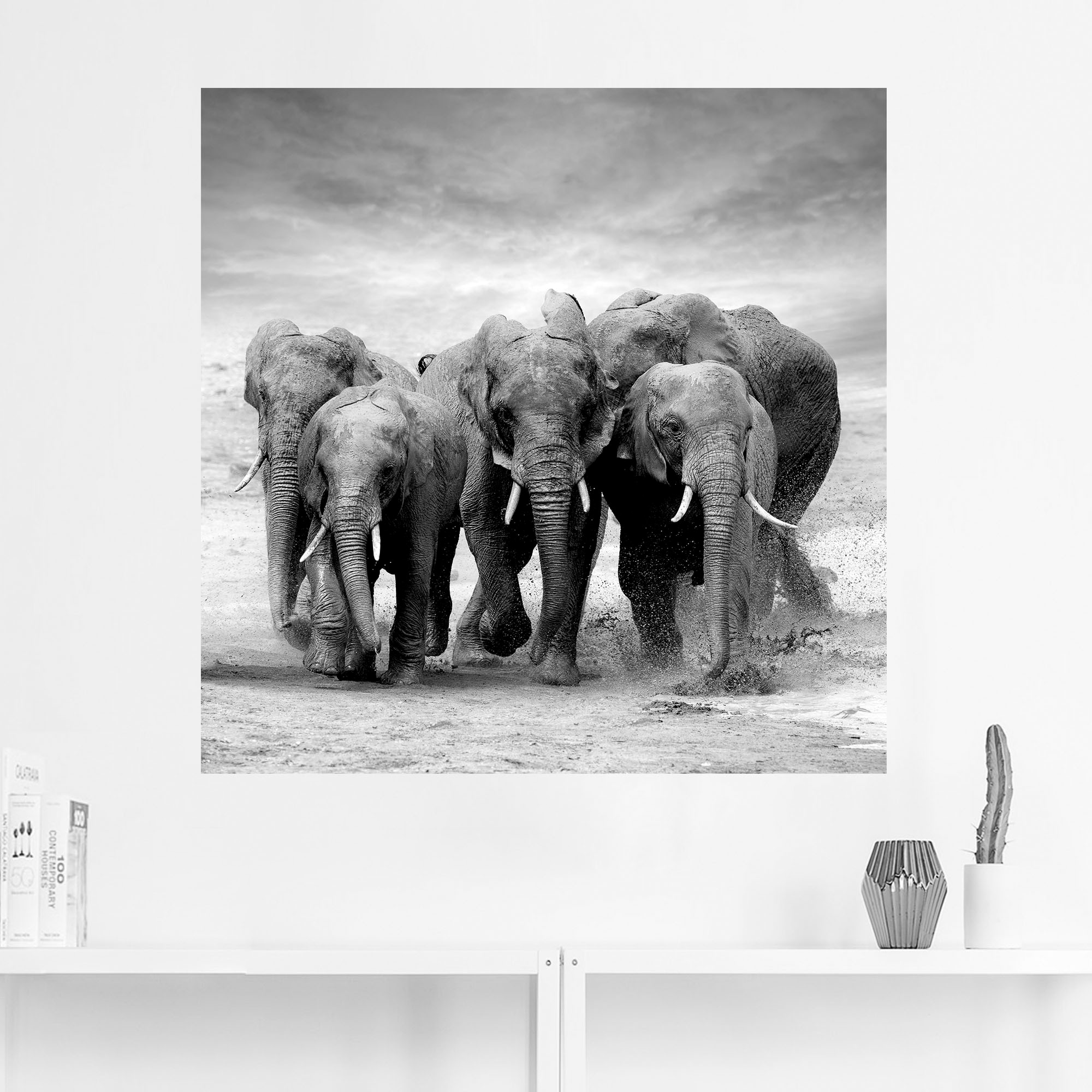 Artland Wandbild »Elefanten«, Wildtiere, (1 St.), als Leinwandbild, Poster, Wandaufkleber in verschied. Größen