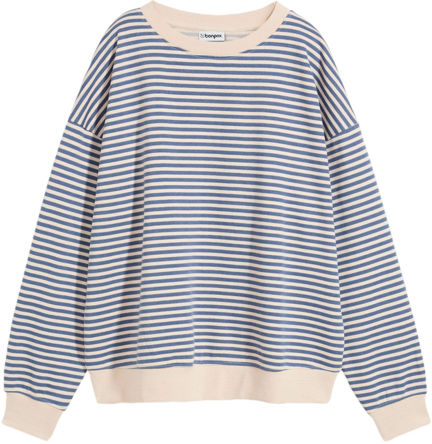 bonprix Sweatshirt »Oversize-Sweatshirt«, Oversize-Passform, gestreiftes Design, aus Baumwollmischung
