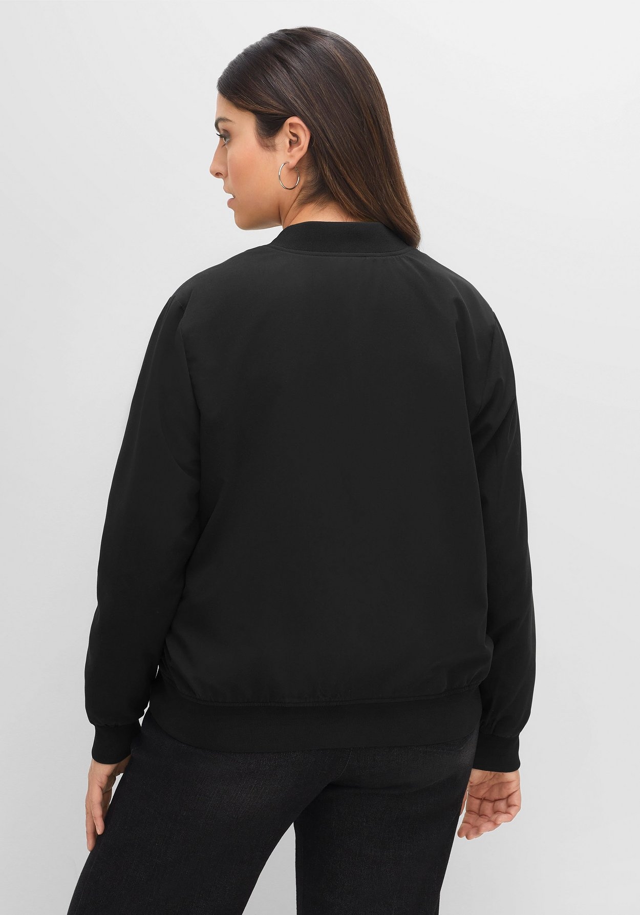 Sheego Blouson »Blouson mit Rippbündchen und Reißverschluss«, ohne Kapuze