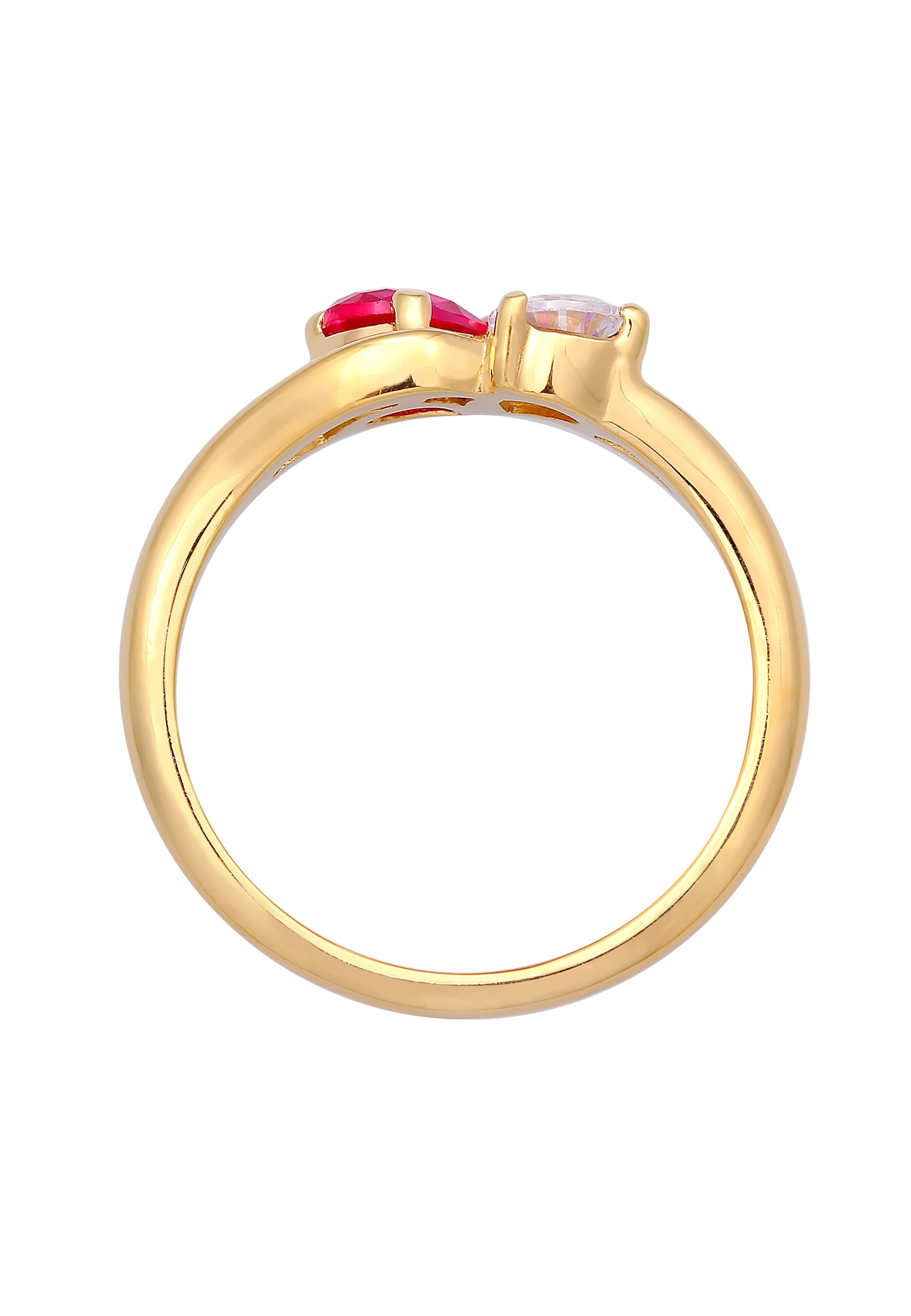 Elli Silberring »Ring Zirkonia Rubin Infintiy 925 Silber vergoldet«