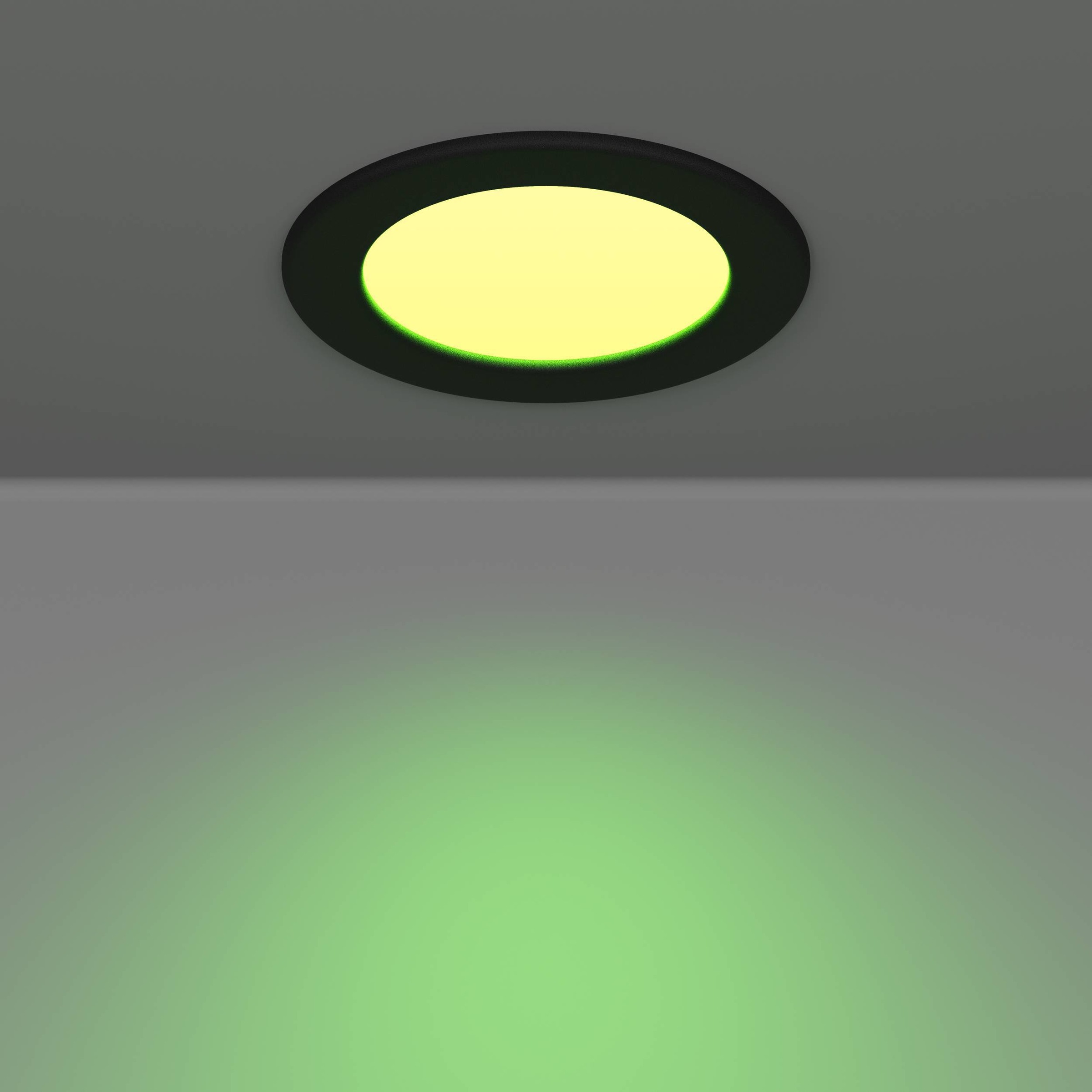 EGLO Einbauleuchte »Fueva 6-Z Deckenlampe, ZigBee, App und Sprachsteuerung, Badlampe, IP44« LED-Modul 1 Stk. Kaltweiß | RGB Einbauleuchte - Ø12 x ET40 cm - schwarz - 5W inkl.