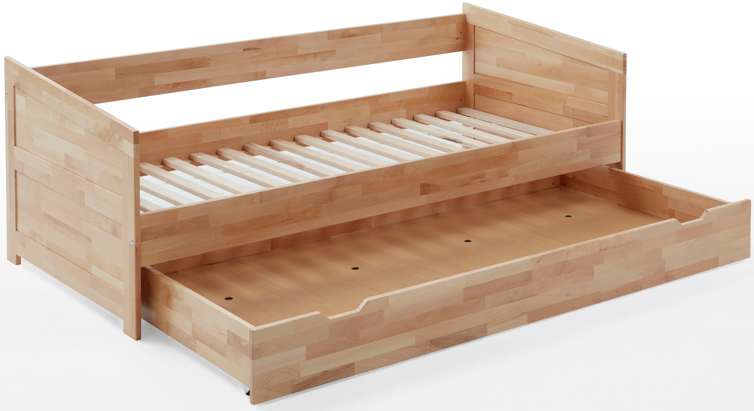 Relita Funktionsbett »Funktionsbett Nina«, Funktionsbett mit Bettschublade, Buche massiv lackiert