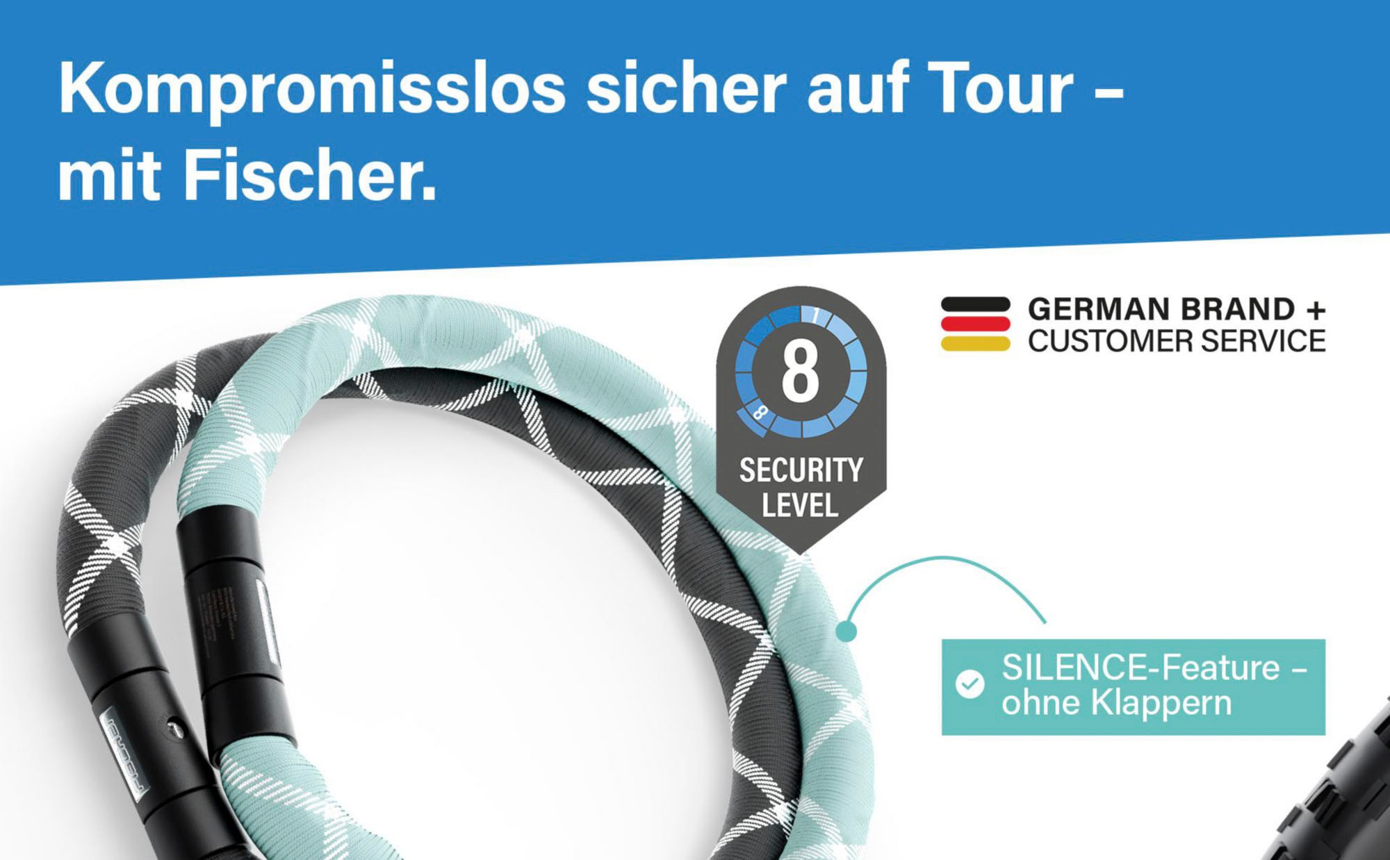 FISCHER Fahrrad Kettenschloss »Kettenschloss SILENCE CK100/32 schwarz«