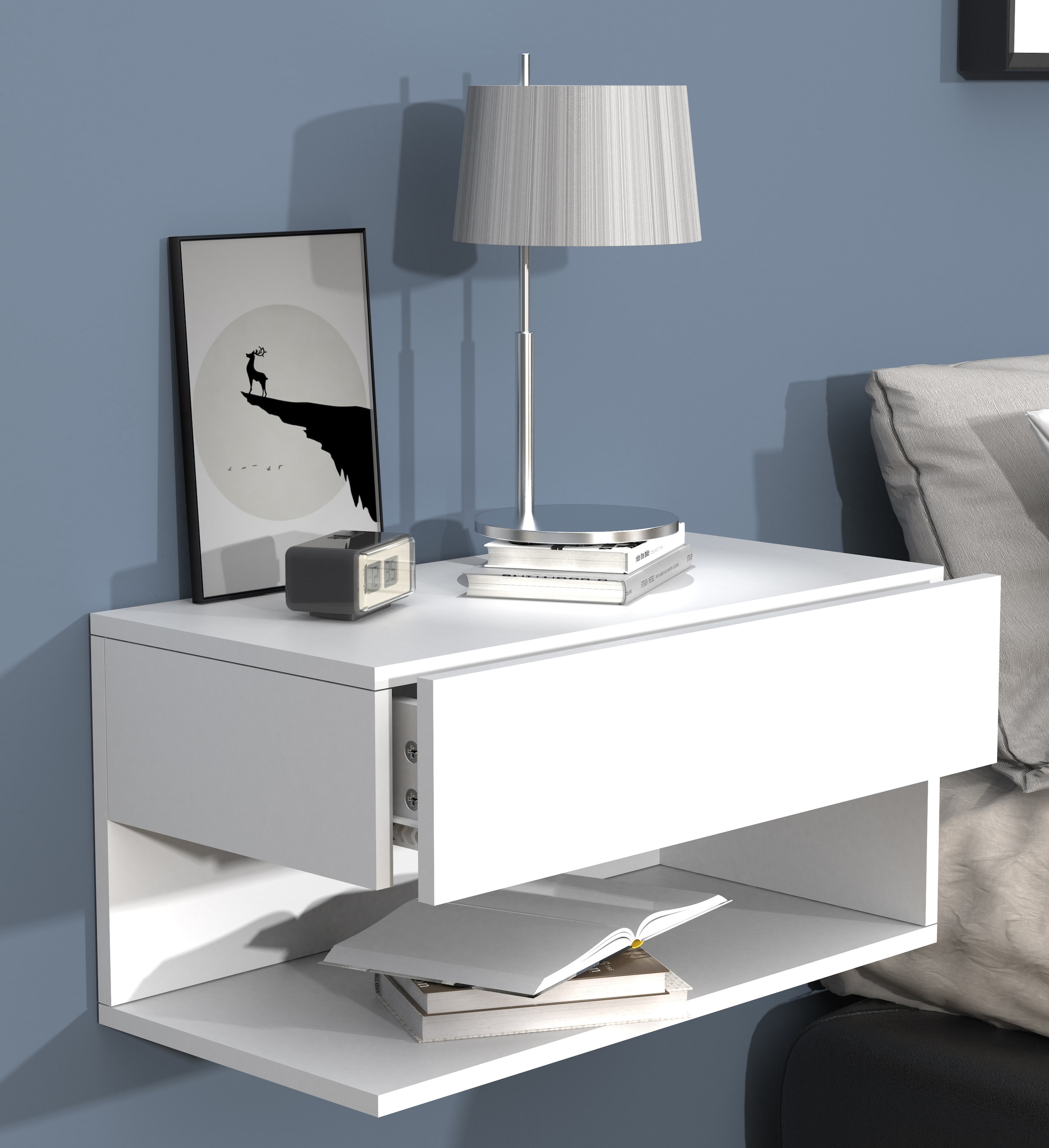 VCM Nachttisch »Wandschublade Wand Hänge Nachttisch Usal XL 60cm« 1 Stk. tlg.