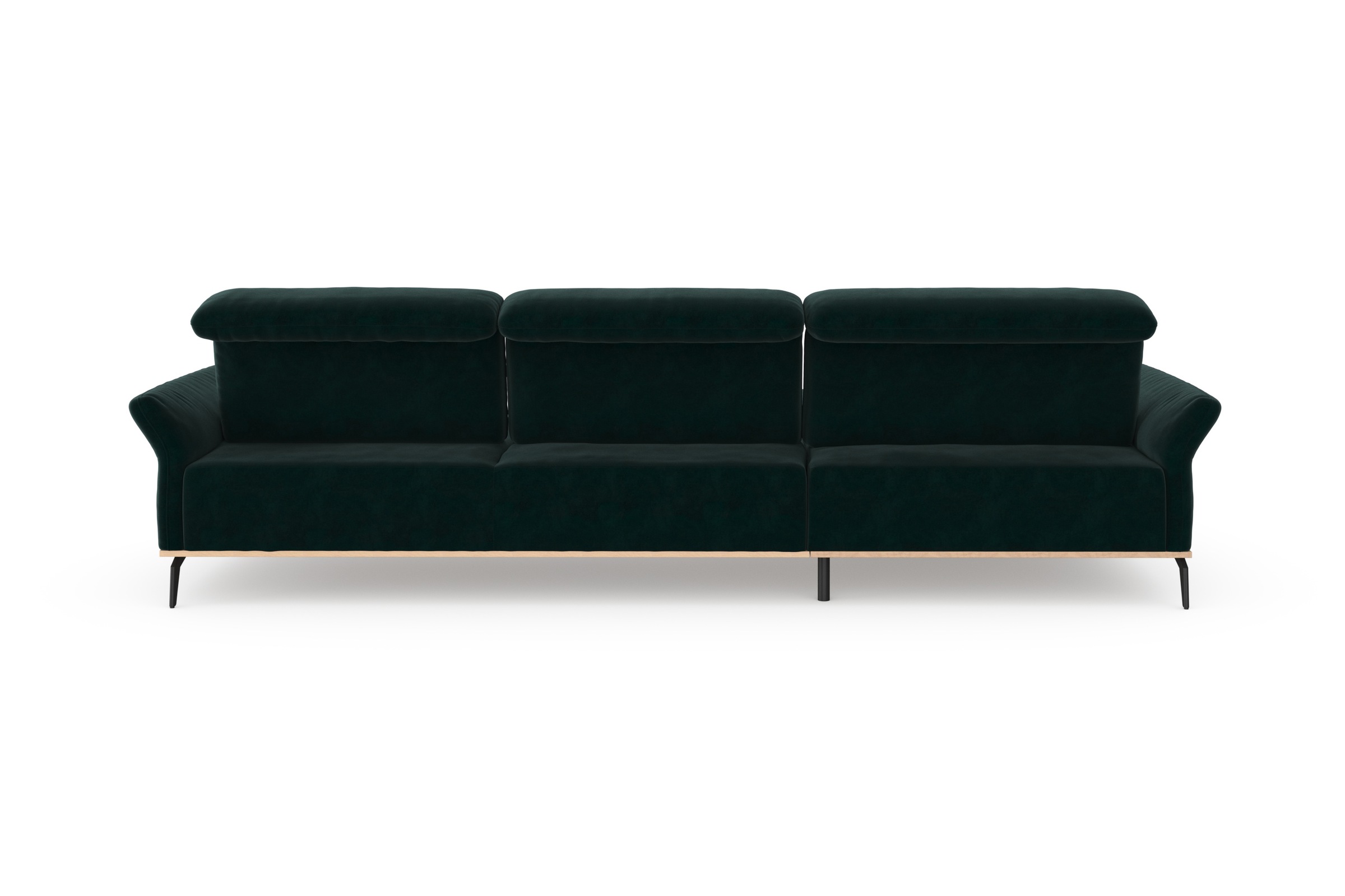 Places of Style Ecksofa »Fjord L-Form«, massiv, wahlweise mit Armlehnfunktion, Kopf- Sitztiefenverstellung