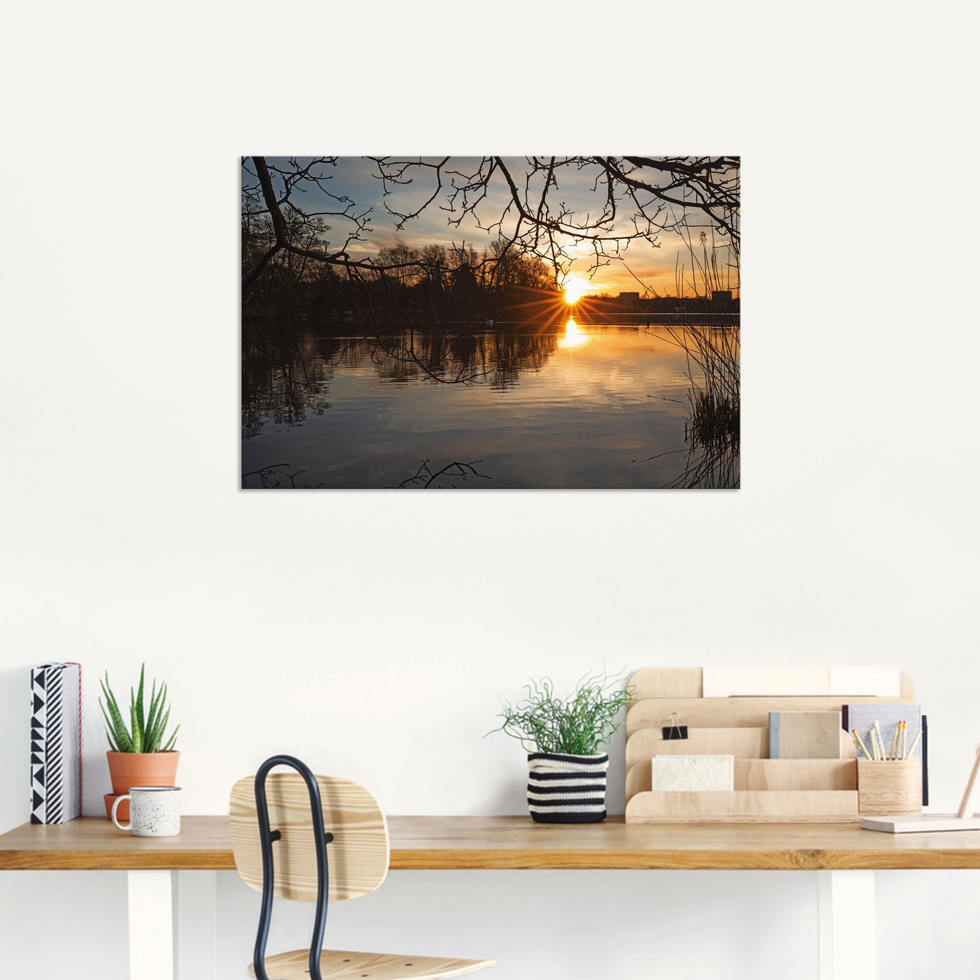 Artland Wandbild »Morgenzauber Wakenitz Lübeck«, Seebilder, (1 St.), als Alubild, Outdoorbild, Leinwandbild, Poster in verschied. Größen