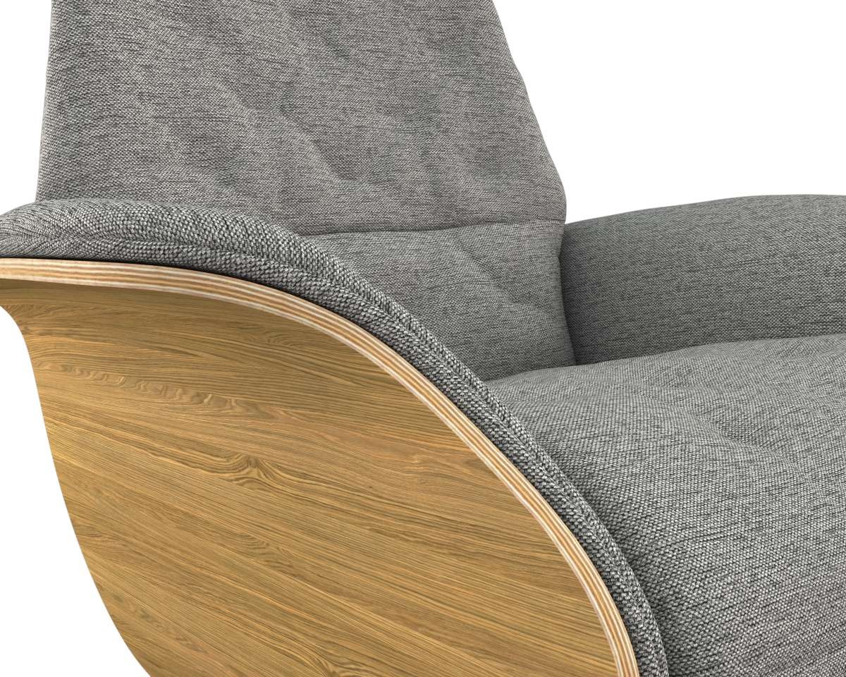 FLEXLUX Relaxsessel »Volden elektrischer Funktionsessel« Größe M, Rücken & Fußteil elektrisch, Akku, Arml. Eiche, Fuß schwarz