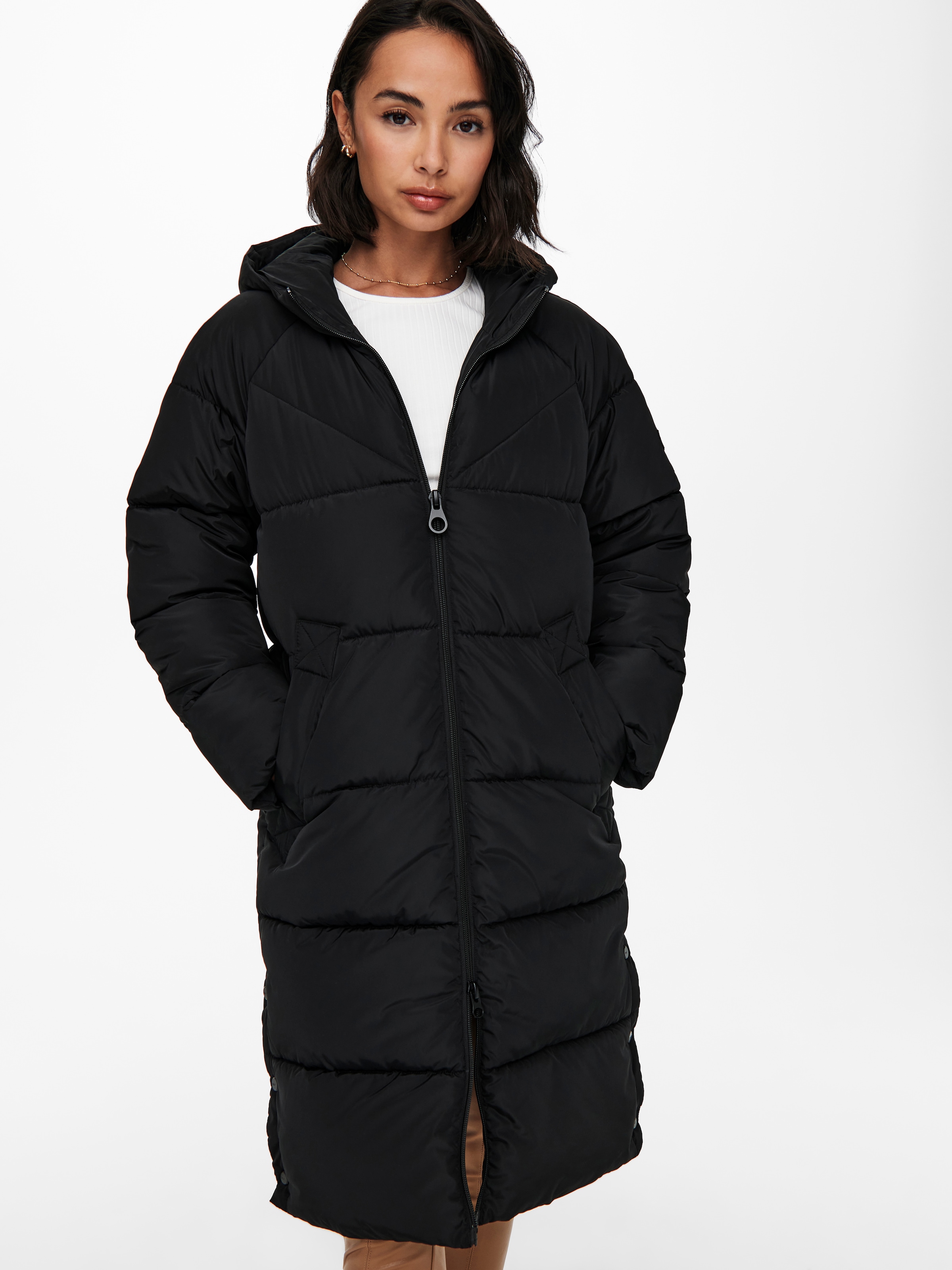 ONLY Steppmantel »ONLAMANDA LONG PUFFER COAT«, mit Kapuze
