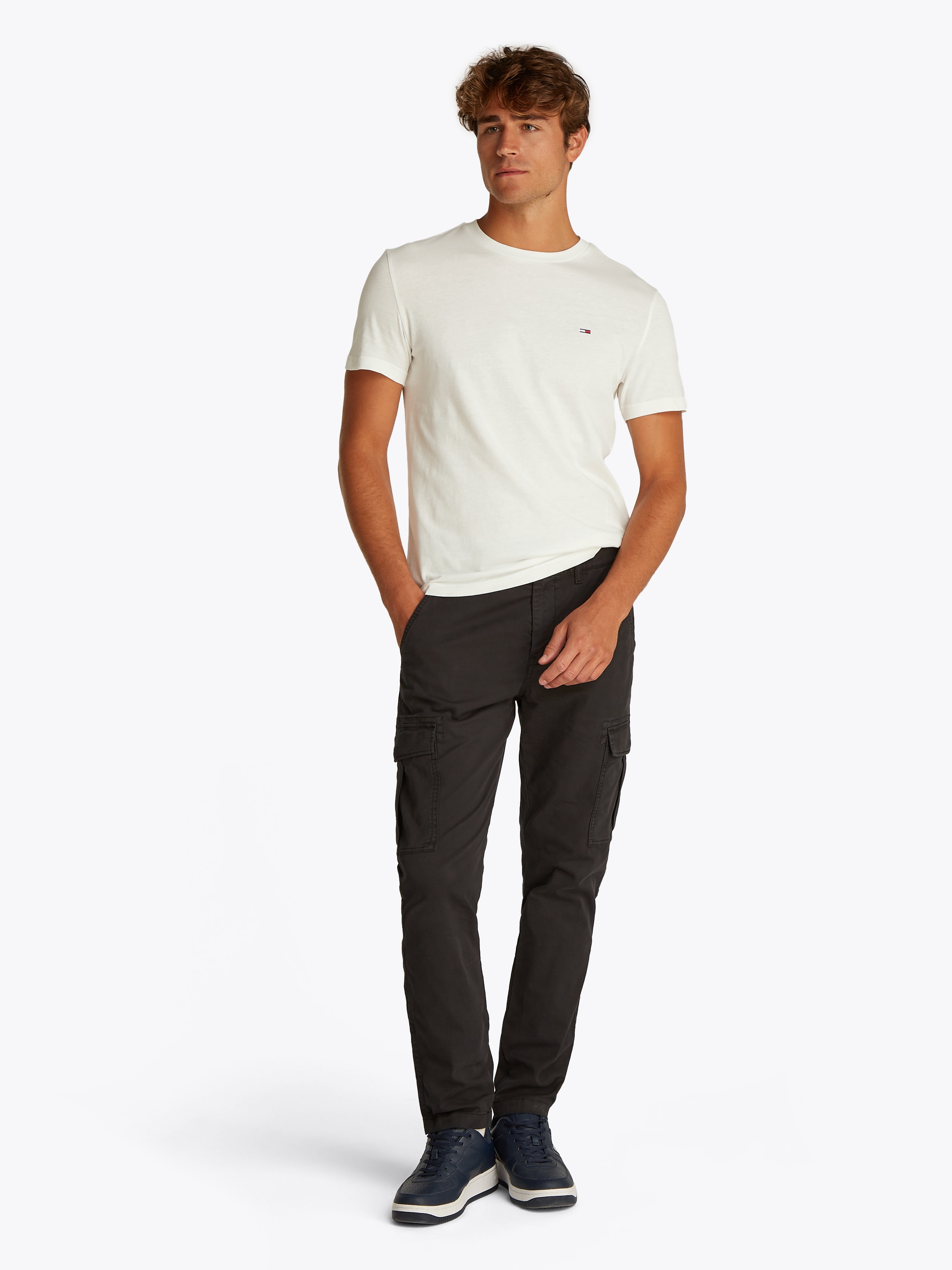Tommy Jeans Rundhalsshirt »TJM XSLIM 2PACK JERSEY TEE EXT«, (Packung, 2er-Pack), Logostickerei, 2Pack