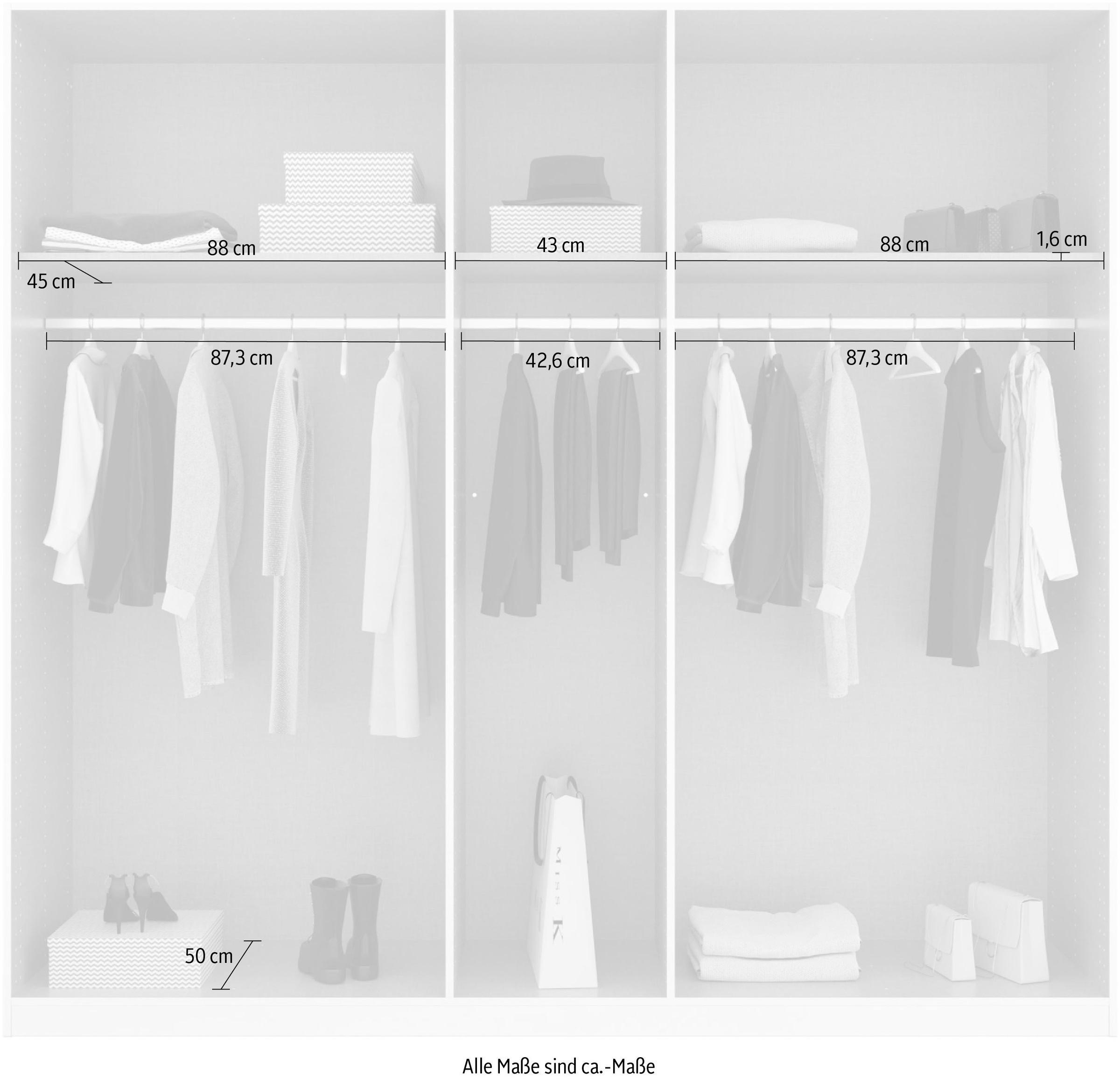 rauch Drehtürenschrank »Dark&Wood by Quadra Spin«, im Industrial Style mit Metallgriffstangen, mit Spiegel