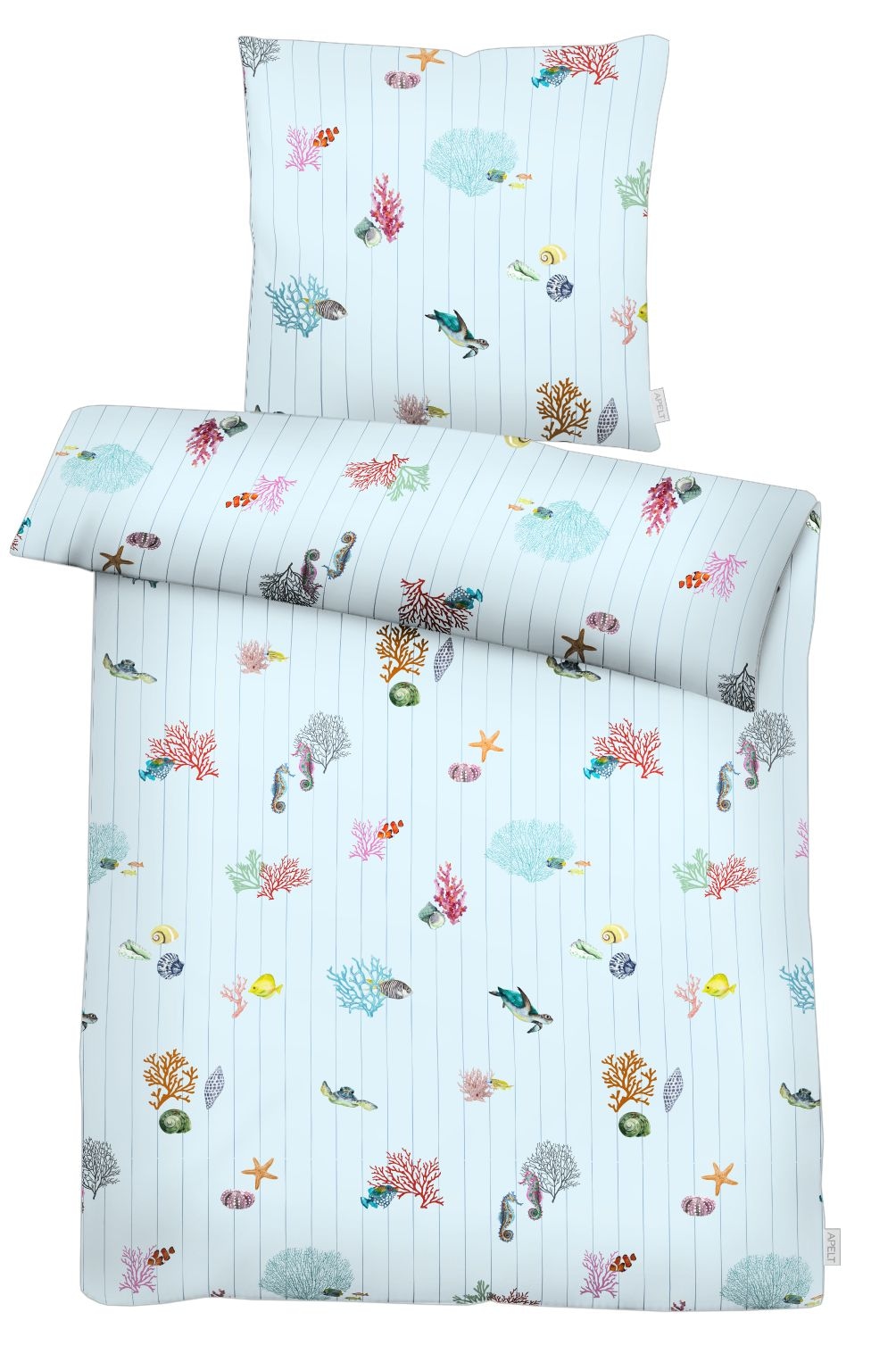 APELT Bettwäsche »Reef GOTS« 2 tlg. Bettwäsche-Set mit Reißverschluss, Baumwoll-Satin, Digitaldruck