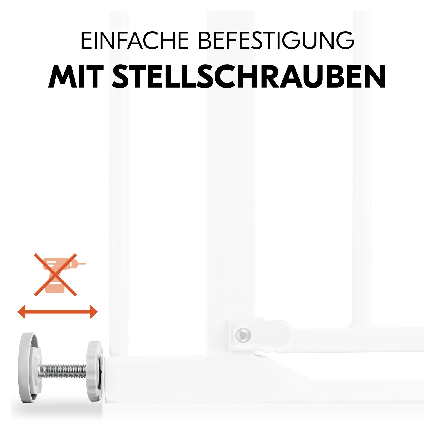 Hauck Türschutzgitter »Clear Step 2, White«, auch als Treppenschutzgitter verwendbar; 75-80 cm, flacher Durchgang