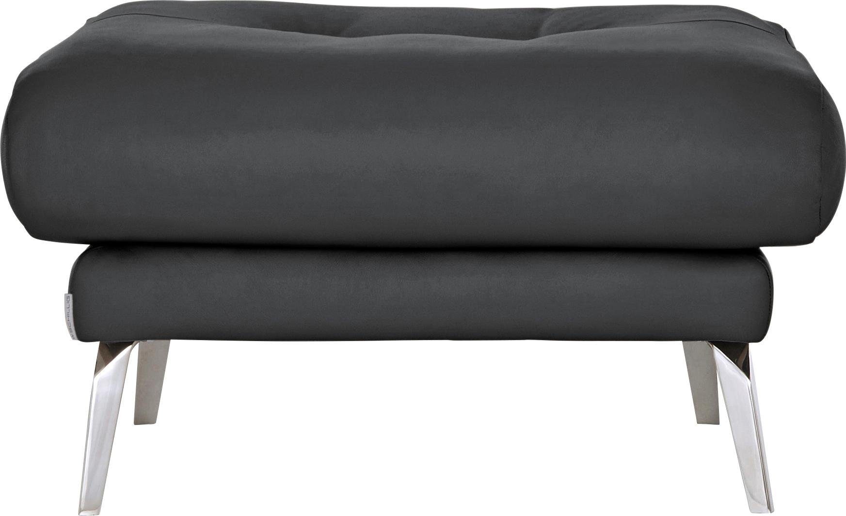 W.SCHILLIG Hocker »softy«, mit dekorativer Heftung im Sitz, Füße Chrom glänzend