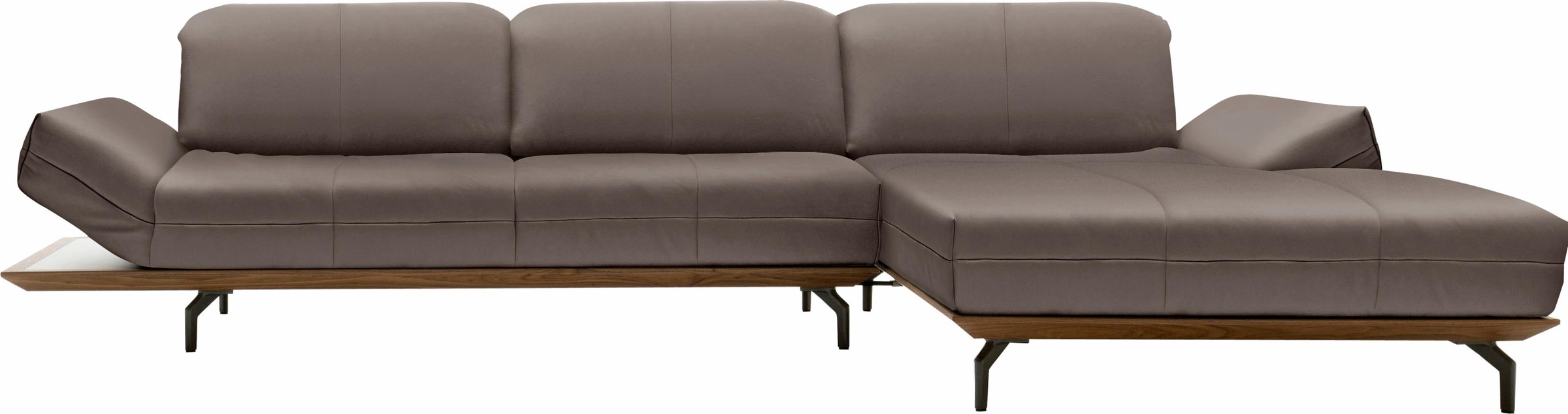 hülsta sofa Ecksofa »hs.420«, in 2 Qualitäten, Holzrahmen in Eiche Natur oder Nußbaum, Breite 293 cm