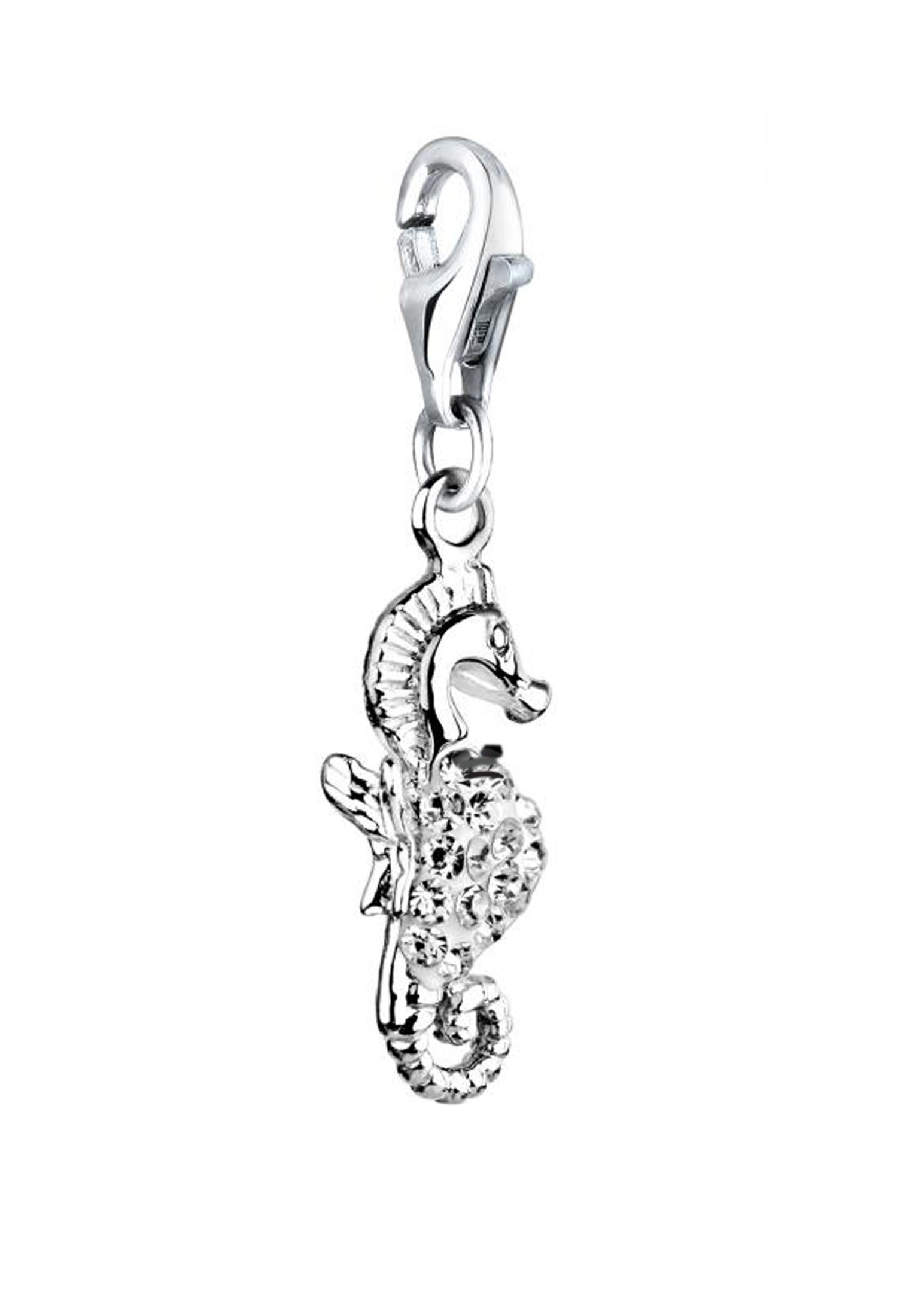Nenalina Charm-Einhänger »Charm Seepferdchen Kristalle Meer 925 Silber«