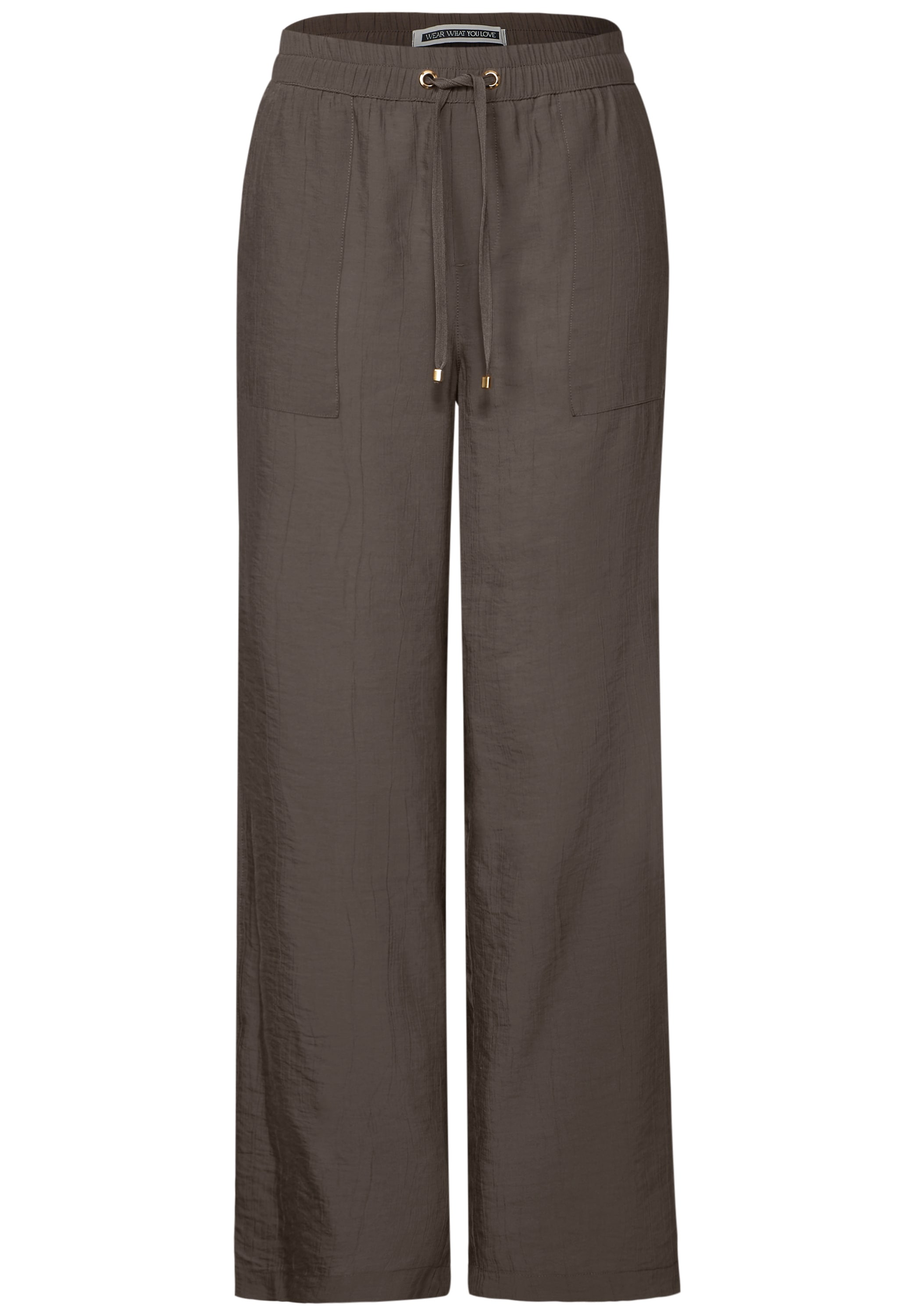 STREET ONE Stoffhose, mit Crinkle-Struktur, Wide Leg