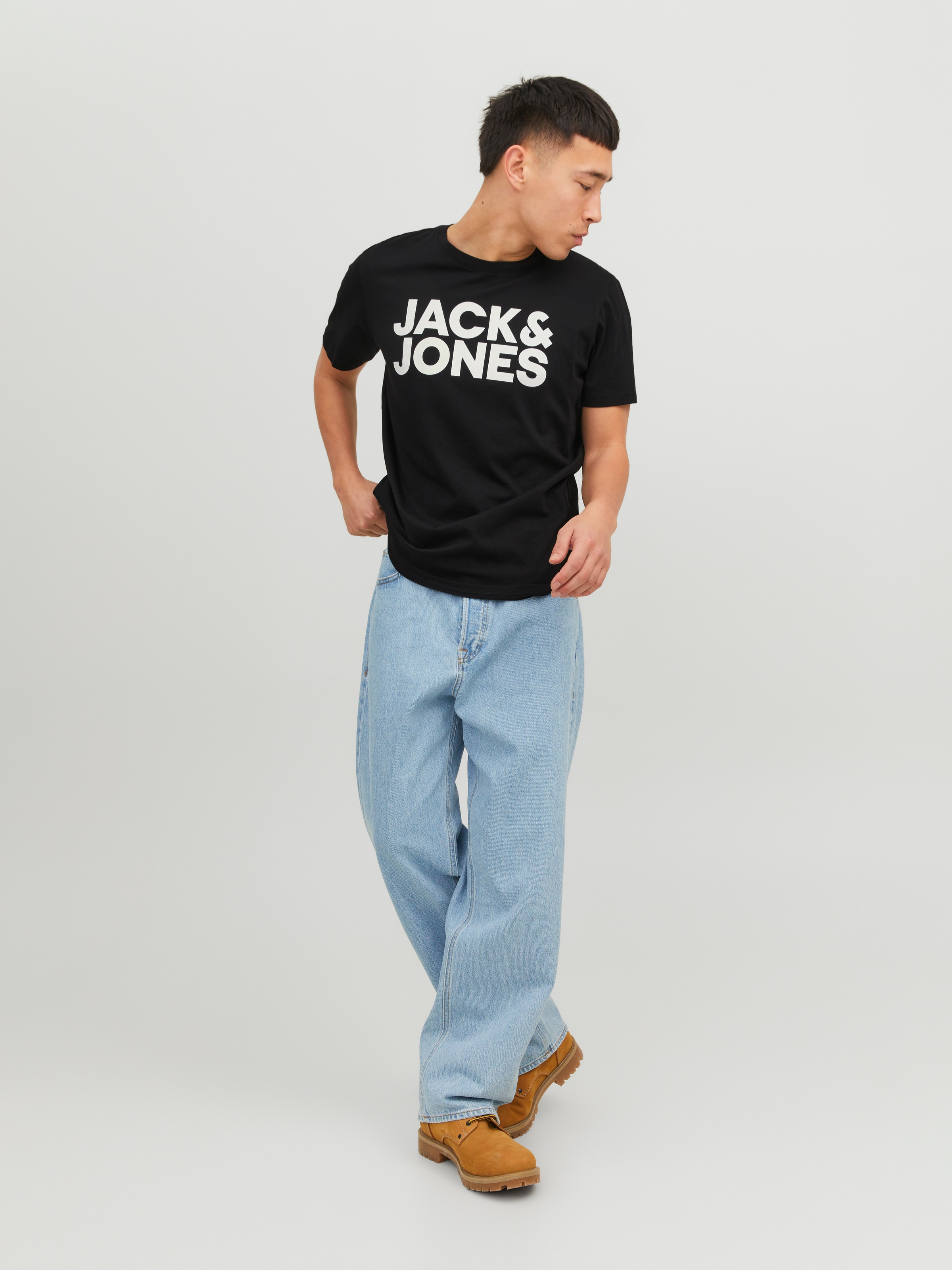 Jack & Jones Rundhalsshirt »JJECORP mit Logo-Print und klassischem Rundhals« Baumwolle, regular fit