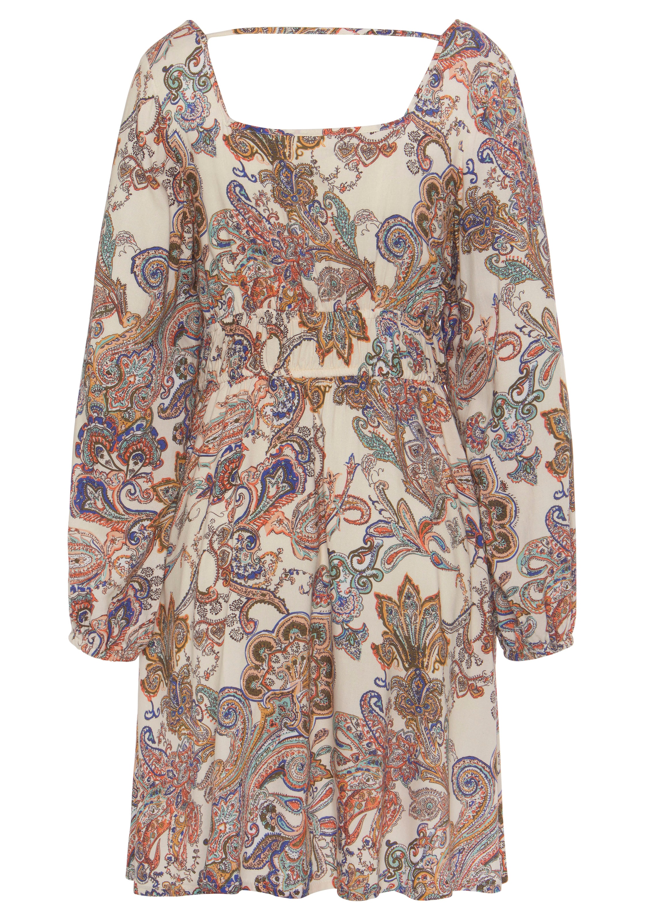 Vivance Druckkleid, mit Paisleydruck und Taschen, langärmliges Sommerkleid, Freizeitkleid
