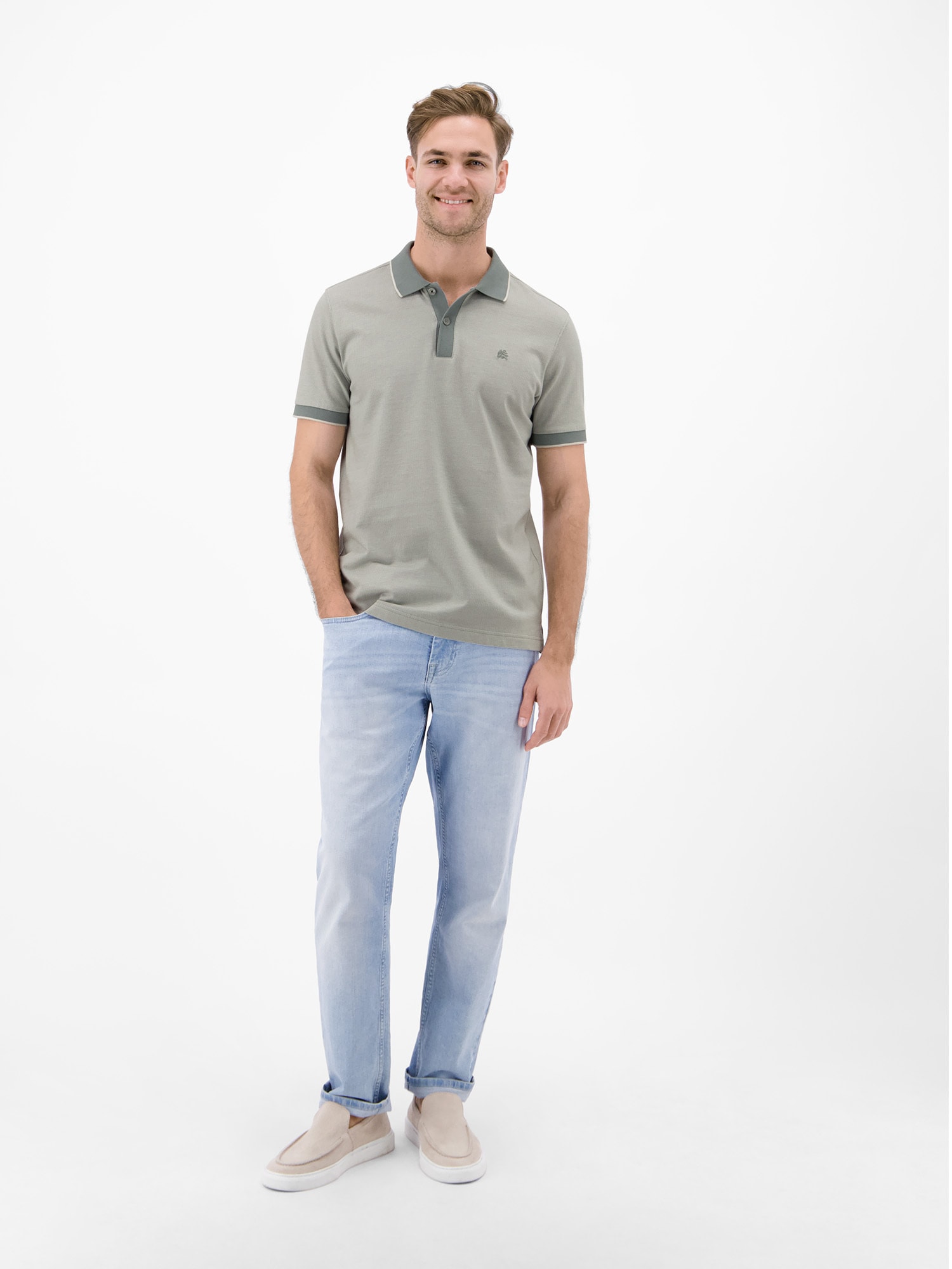 LERROS Poloshirt »Poloshirt in 2-Tone-Optik«