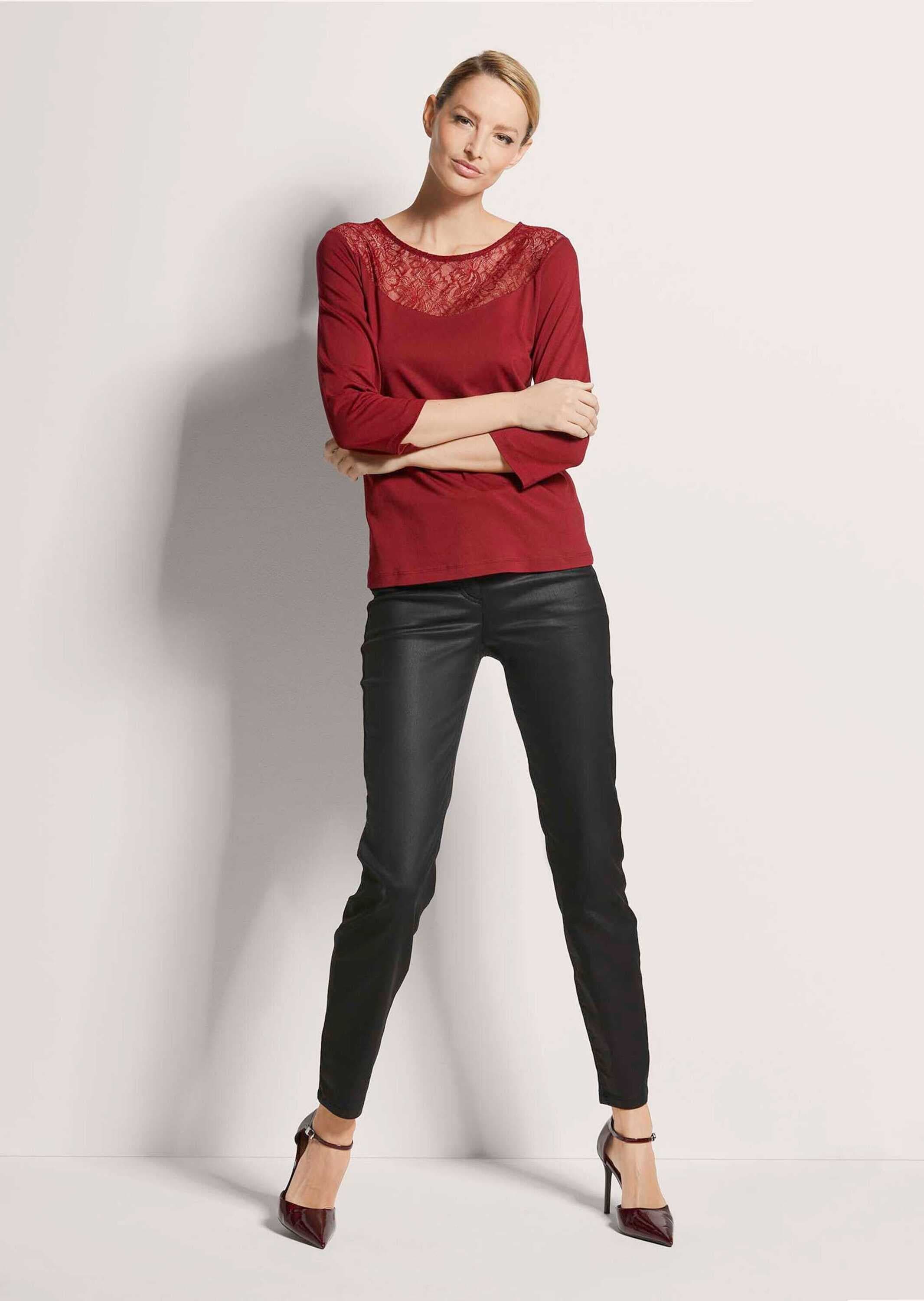 MADELEINE Kurzarmshirt »Shirt mit Spitze Rundhals-Shirt mit Spitze«