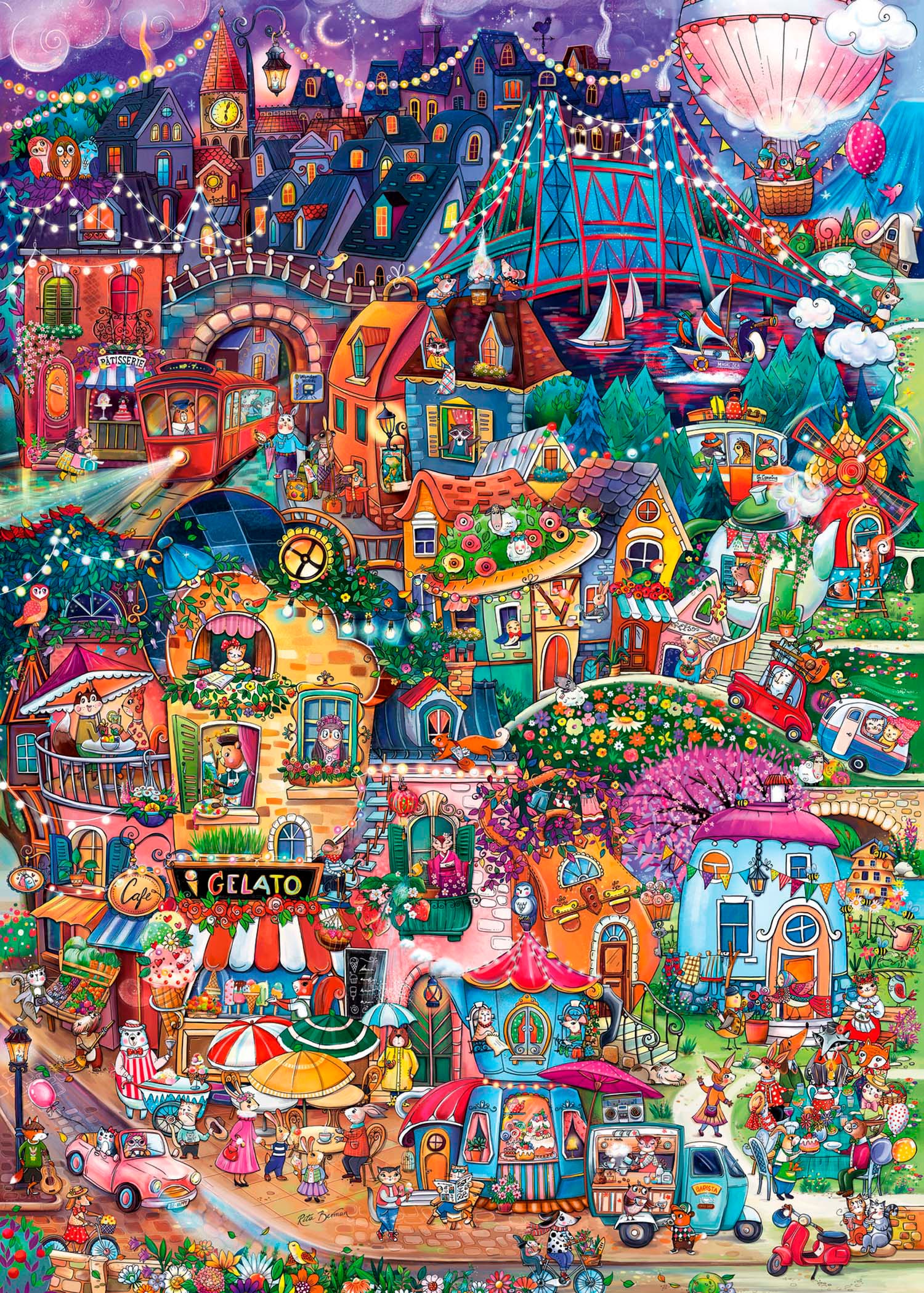 HEYE Puzzle »Good Evening! / Happytown« Made in Germany