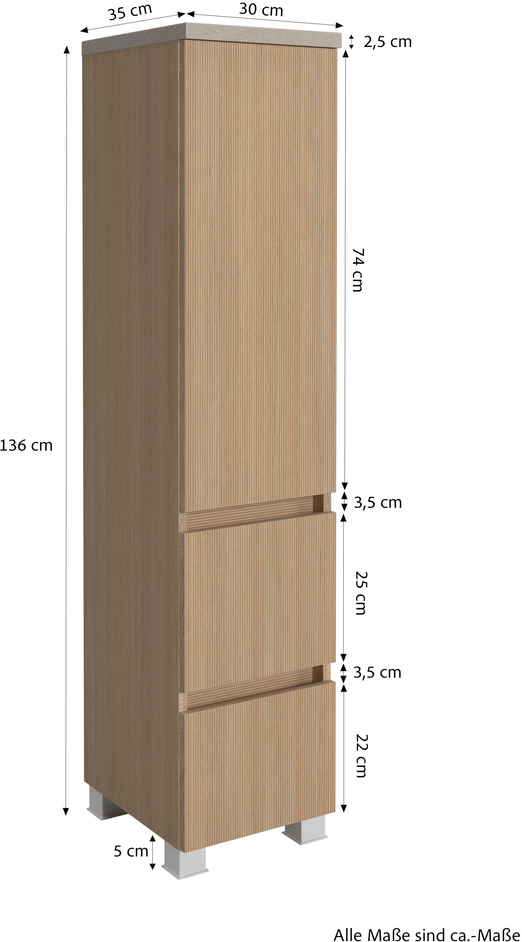 welltime Badmöbel-Set »Eixo«, Set 110 cm breit, Badmöbel mit LED-Beleuchtung