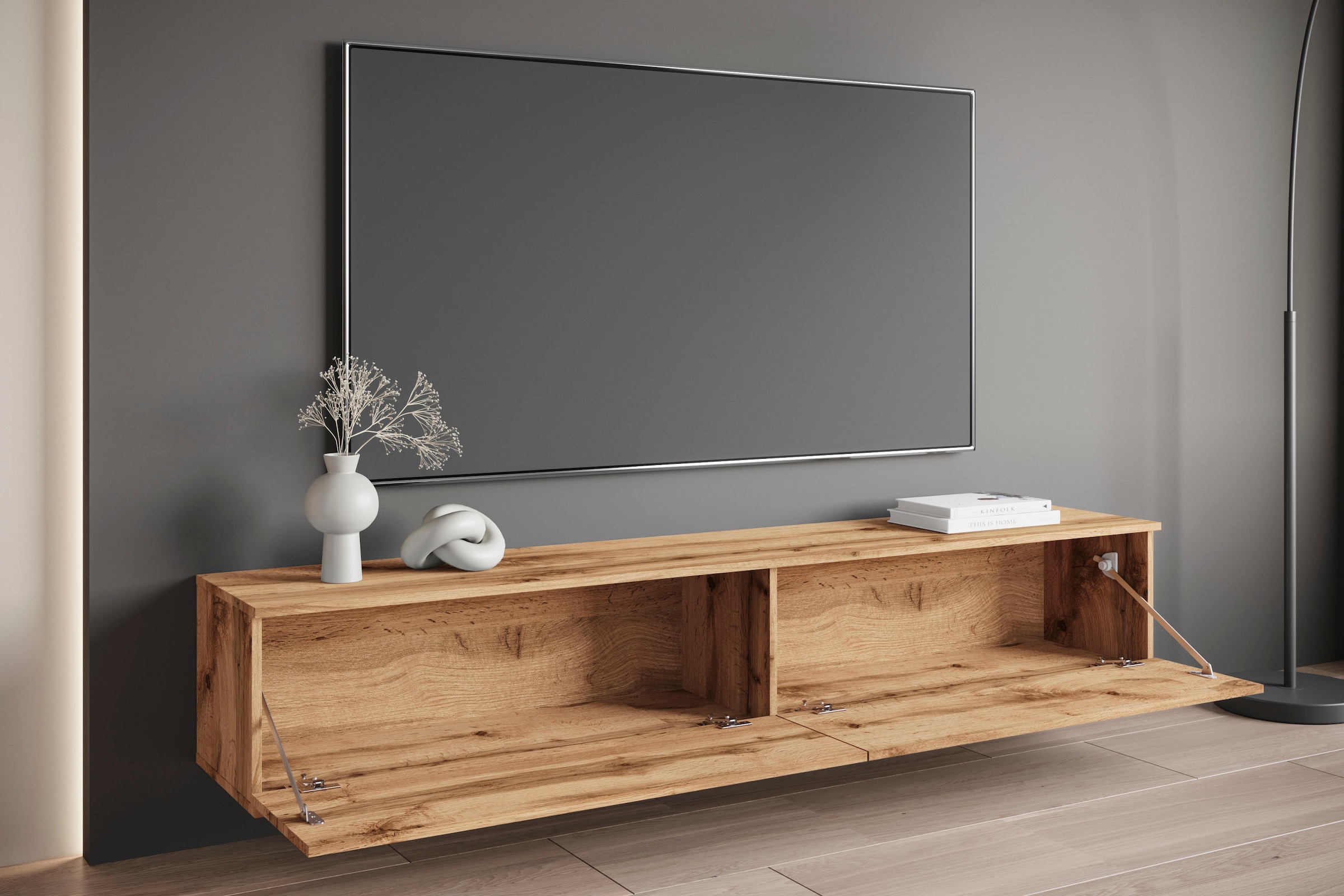 OTTO home Lowboard »Kenia« 1 Stk. tlg. 2 Klappen – flexibel hängend oder stehend montierbar