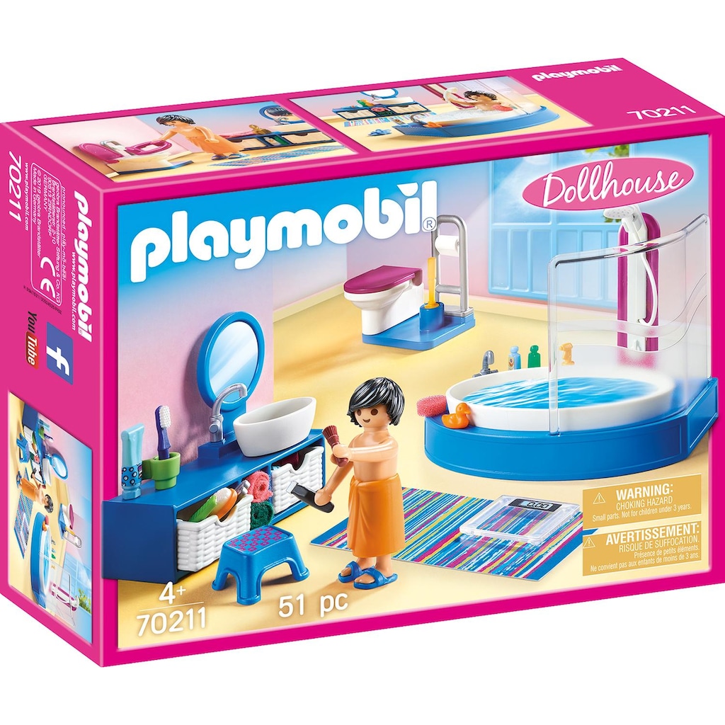 Playmobil® Konstruktions-Spielset »Badezimmer (70211), Dollhouse«, (51 St.)