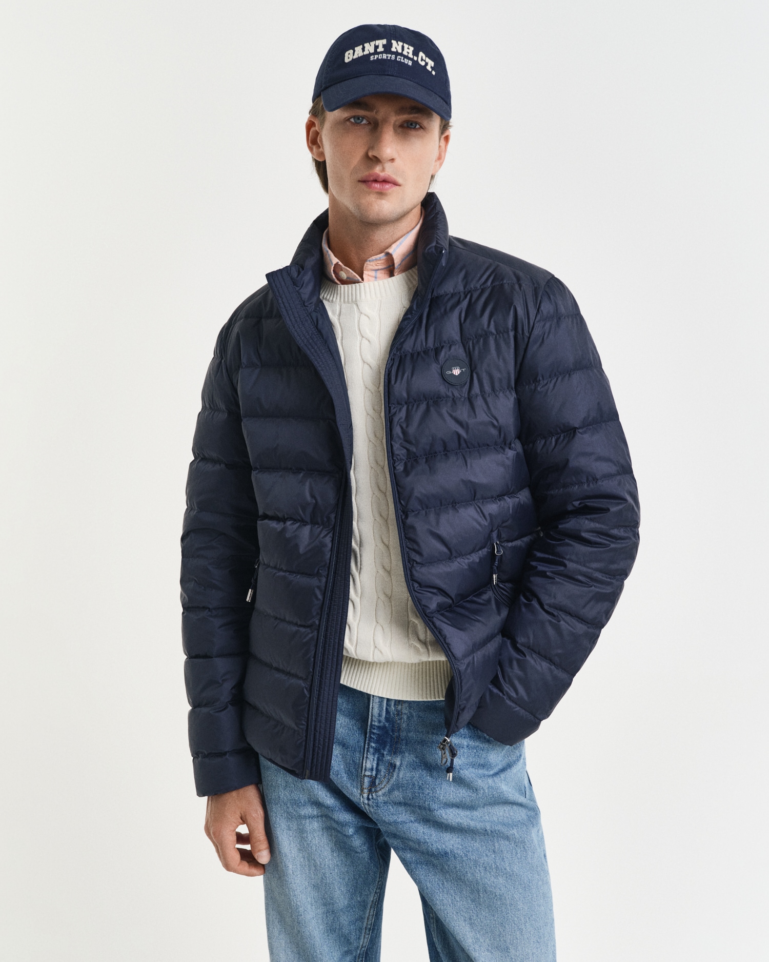 Gant Steppjacke »LIGHT DOWN JACKET« 2-Wege-Reißverschluss, Übergangsjacke, regular fit