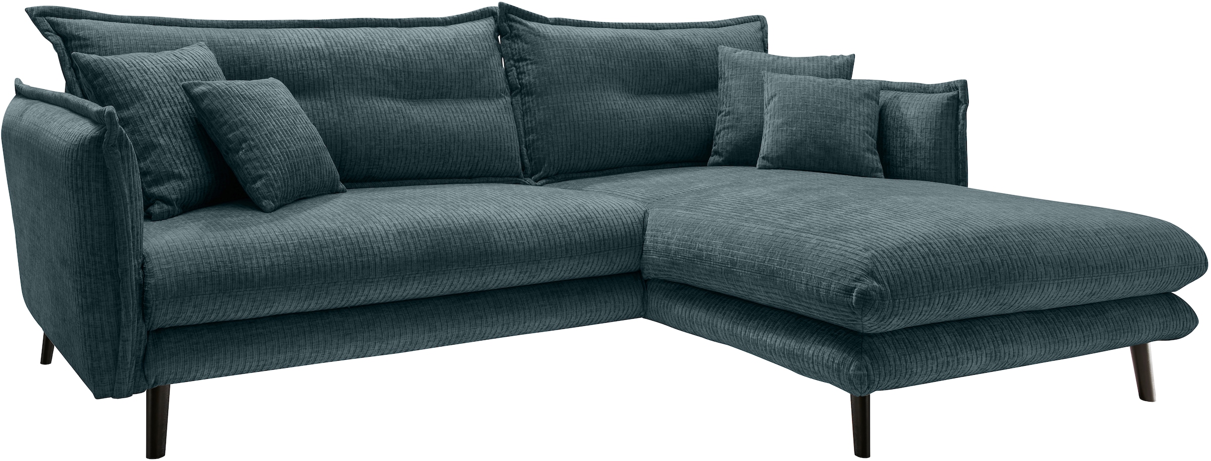 Home affaire Ecksofa »Lazio modernes Design, bequem, schmale Armlehnen, OTTOs Choice« zwei verschiedene Fußfarben wählbar