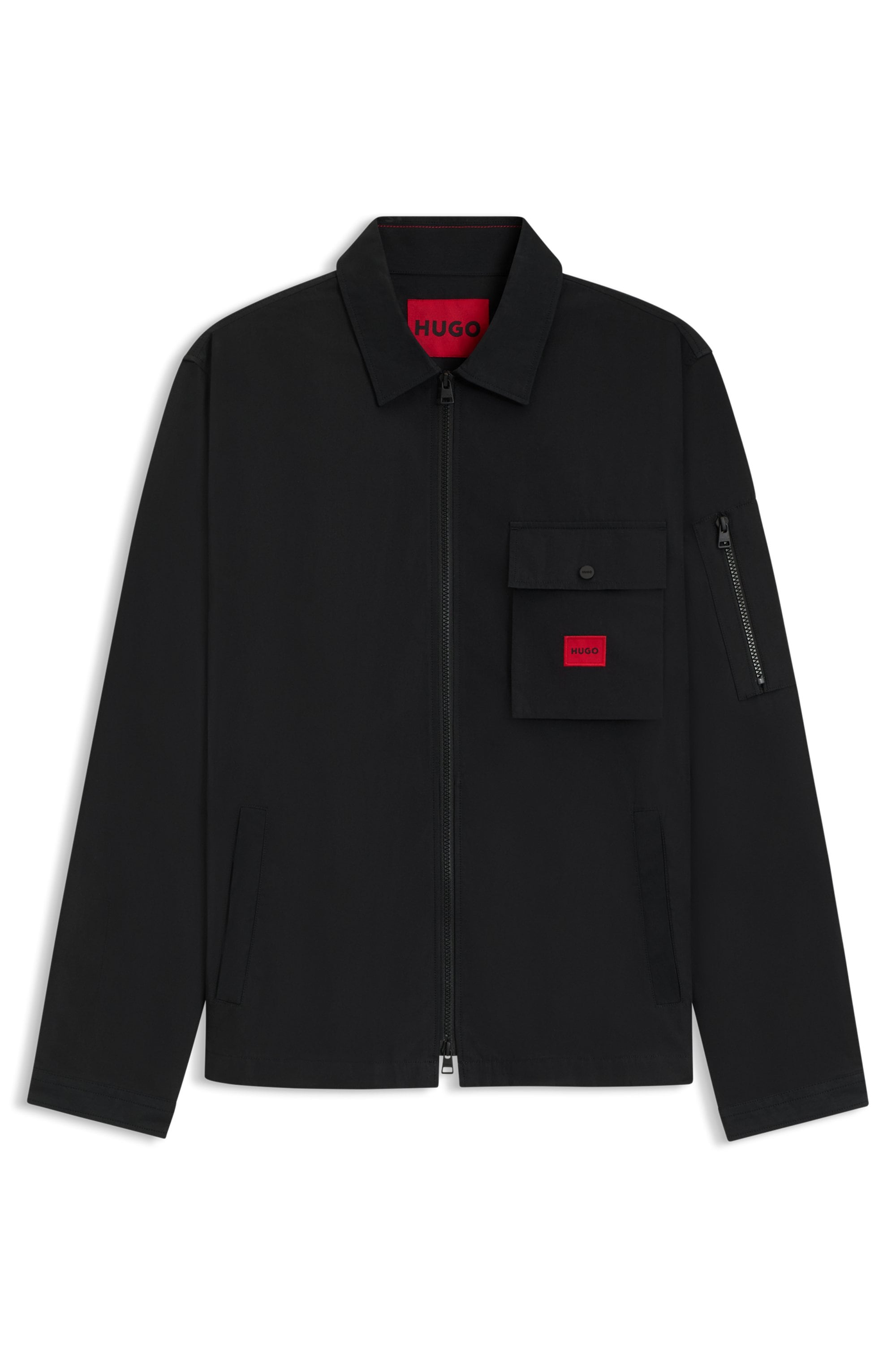 HUGO Langarmhemd »Emmond« Oversize Fit, 2-Wege-Zipper, Baumwoll-Mix