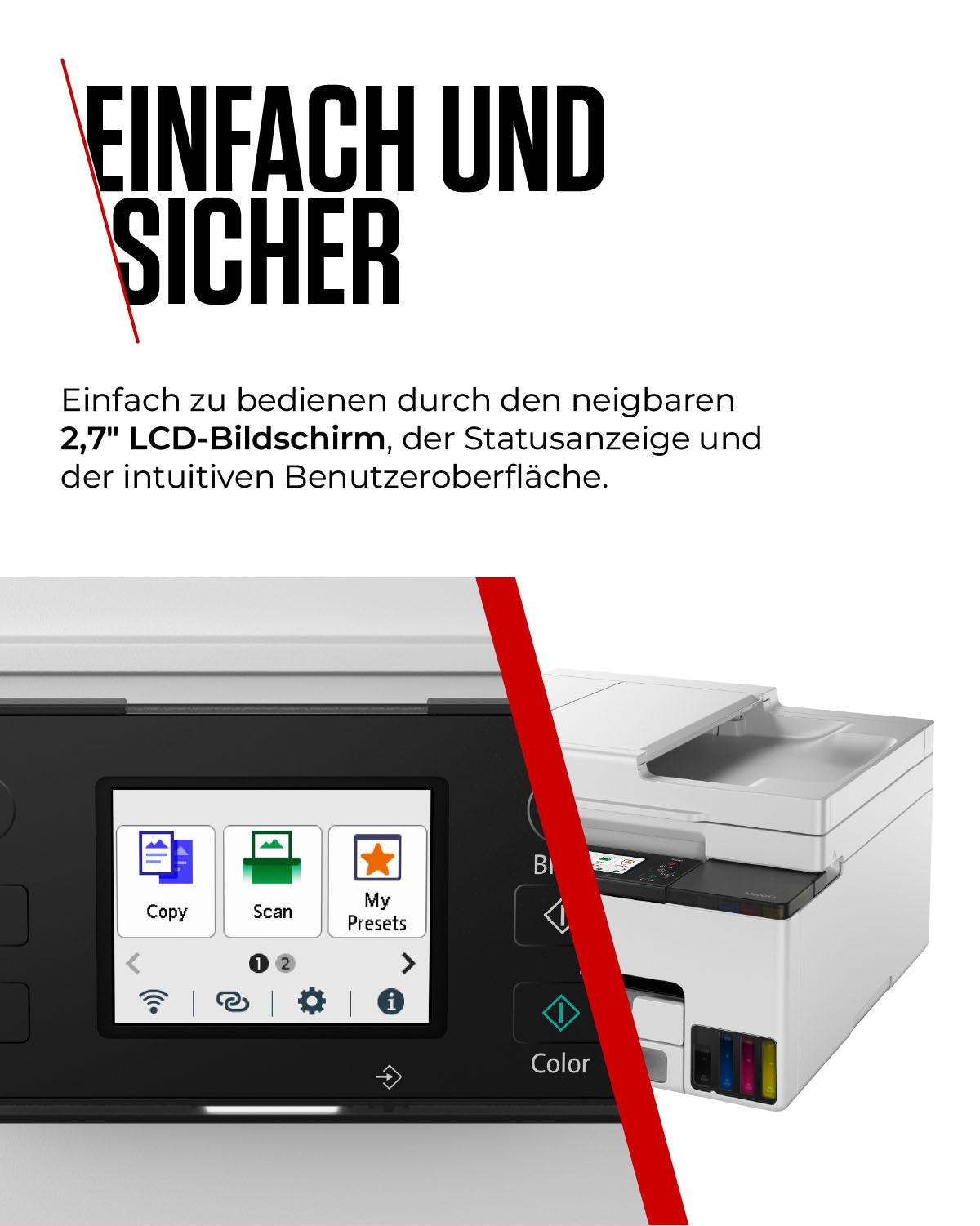 Canon Multifunktionsdrucker »MAXIFY GX2050« 4in1 Tintenstrahl-Multifunktionsgerät inkl. 2 Tintenflaschen (schwarz)