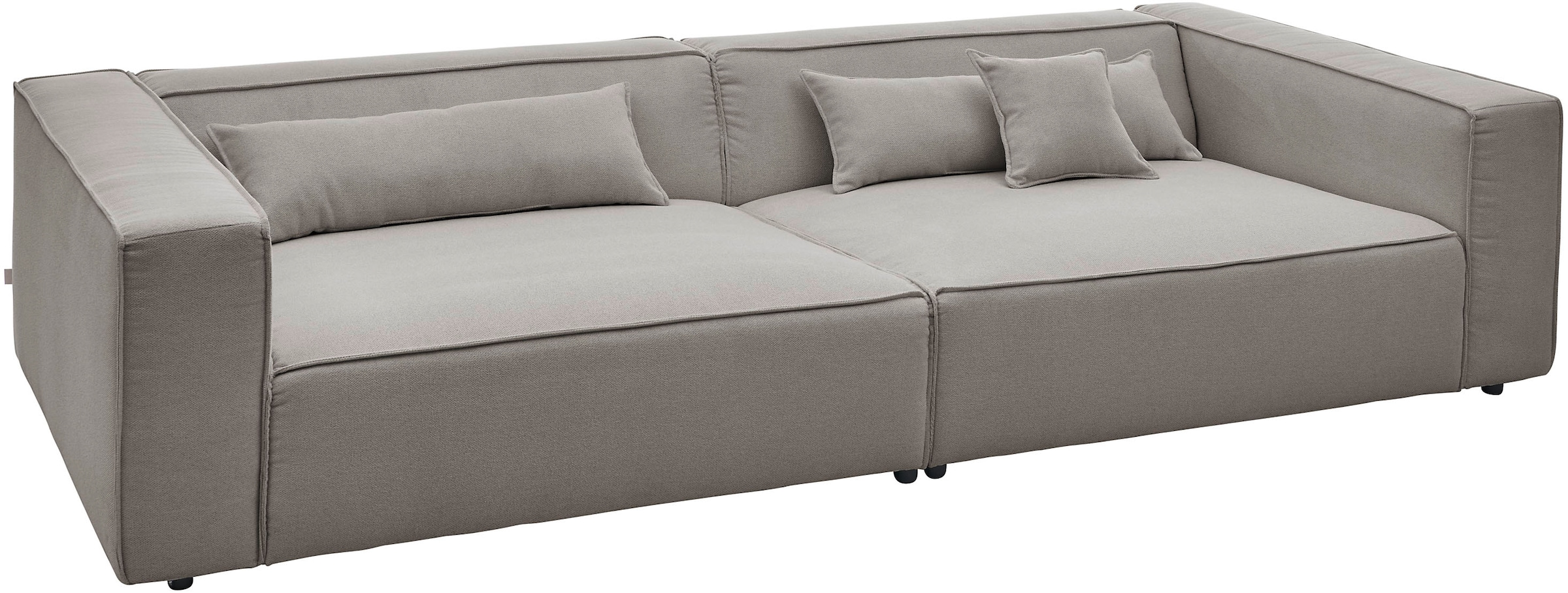 LeGer Home by Lena Gercke 3-Sitzer »PIARA, XXL Sofa mit Kedernaht, Big-Sofa in Cord oder Leinenoptik«, schwarze Füße, bequemer Sitzkomfort, extra tiefe Sitzfläche