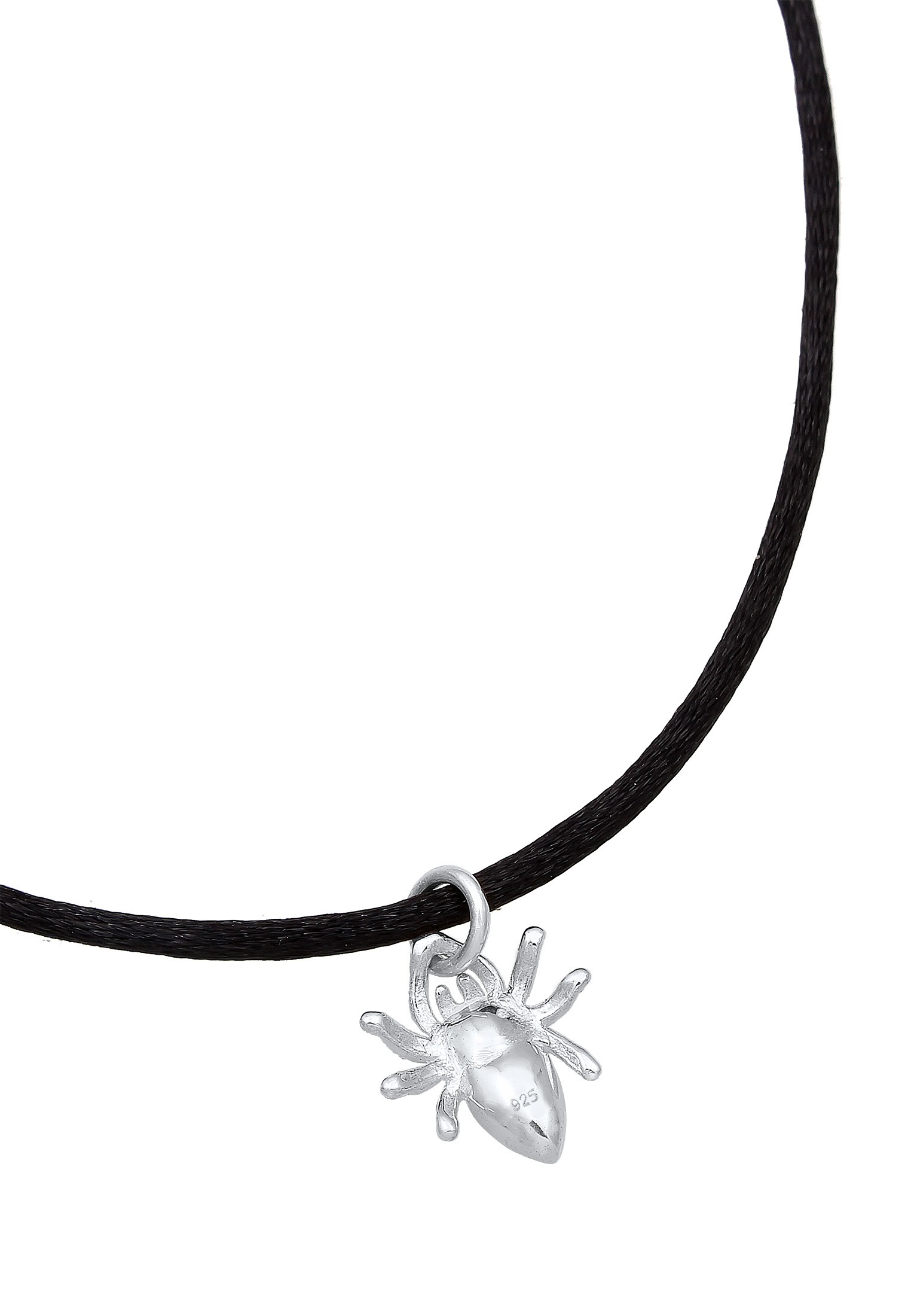 Elli Choker »Halskette Spinne Zirkonia Schwarz Satin 925 Sterling Silber«