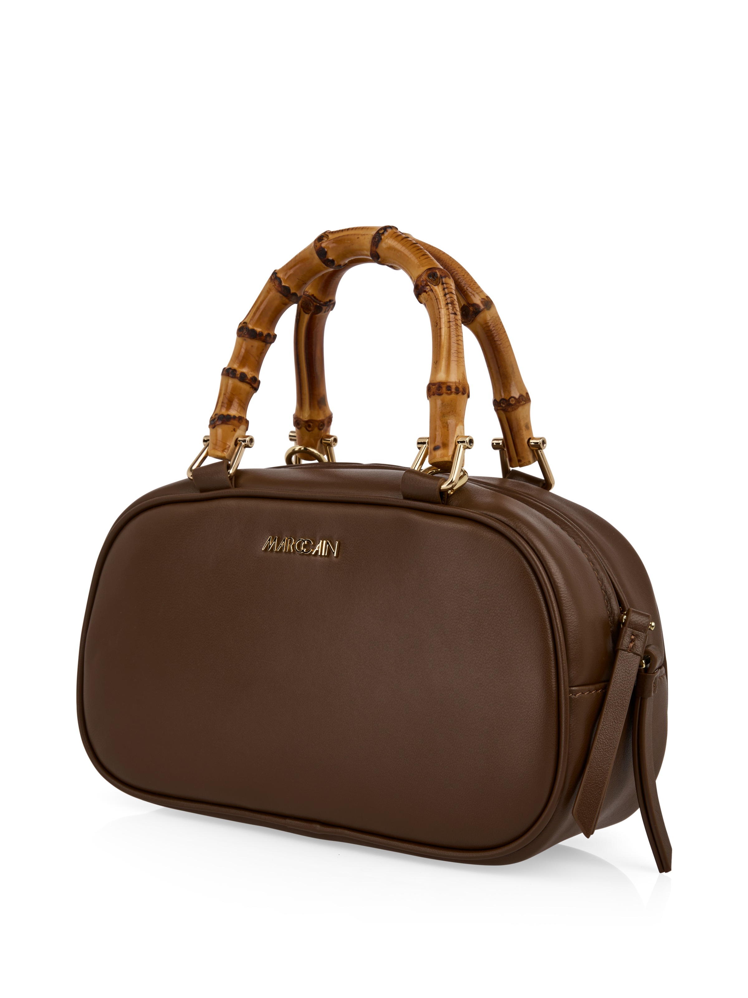 Marc Cain Henkeltasche »Collections Leo's Oasis« Damen Handtasche, Abendtasche mit Holz-Tragegriff