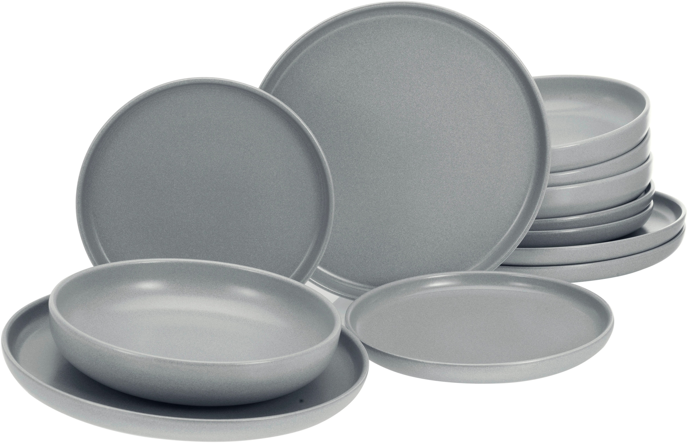 CreaTable Tafelservice »Uno«, (Set, 12 tlg.), weiche, harmonisch ausbalancierte Form