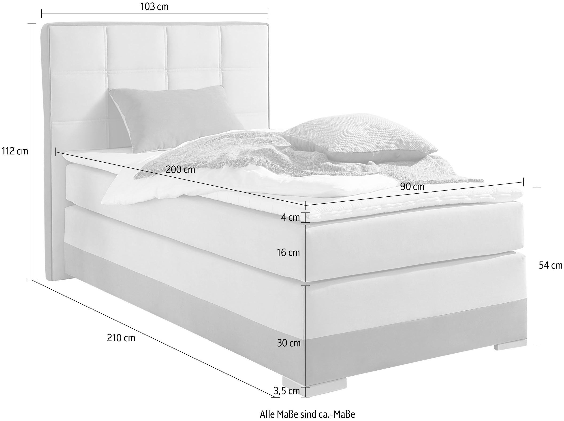 INOSIGN Boxspringbett inklusive Topper und Wendekissen