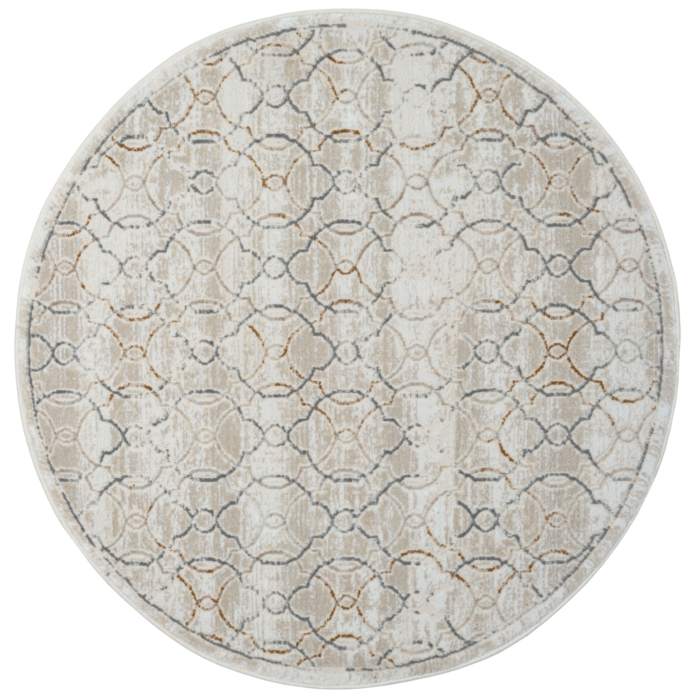 Myflair Möbel & Accessoires Teppich »My Floor Lagerräumung«, rund, 10 mm Höhe, Kurzflor, Retro-Style, besonders weich durch Microfaser