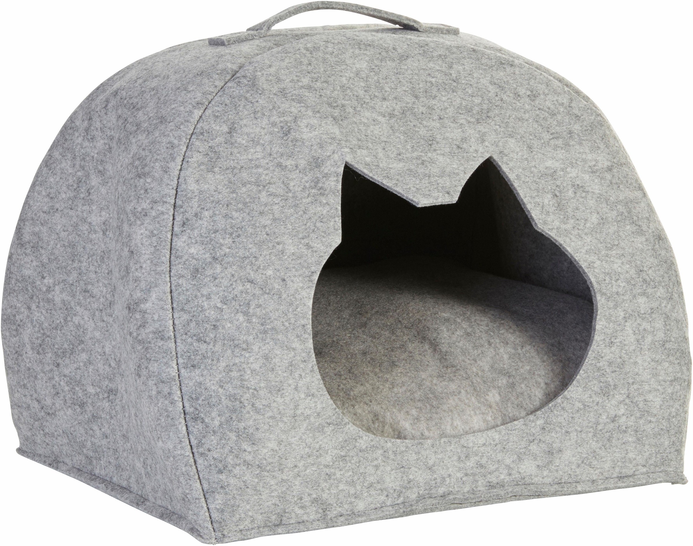 Zeller Present Tierkorb Filz in grau, Größe B/H/L: 38 cm x 33 cm x 45 cm