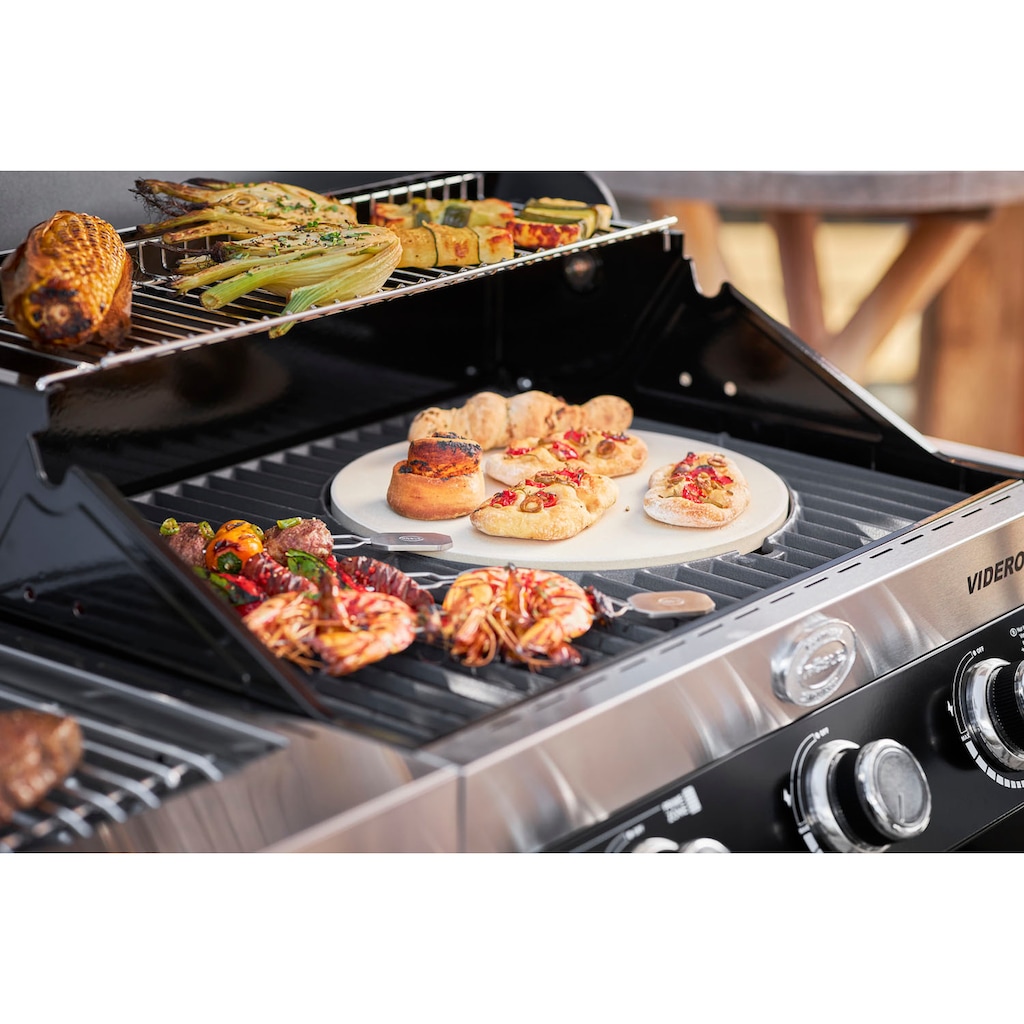 RÖSLE Gasgrill »BBQ-Station VIDERO, 25520«, G3-S Schwarz, 3 Brenner, extra Primezone und Seitenbrenner, VARIO+