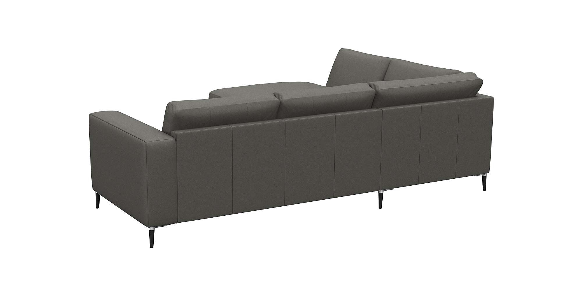 FLEXLUX Ecksofa »Fiore, bequem und komfortabel, zeitlos, L-Form«, breite Armlehnen, Füße Alu/schwarz, B/T 241/225 cm, Kaltschaum im Sitz